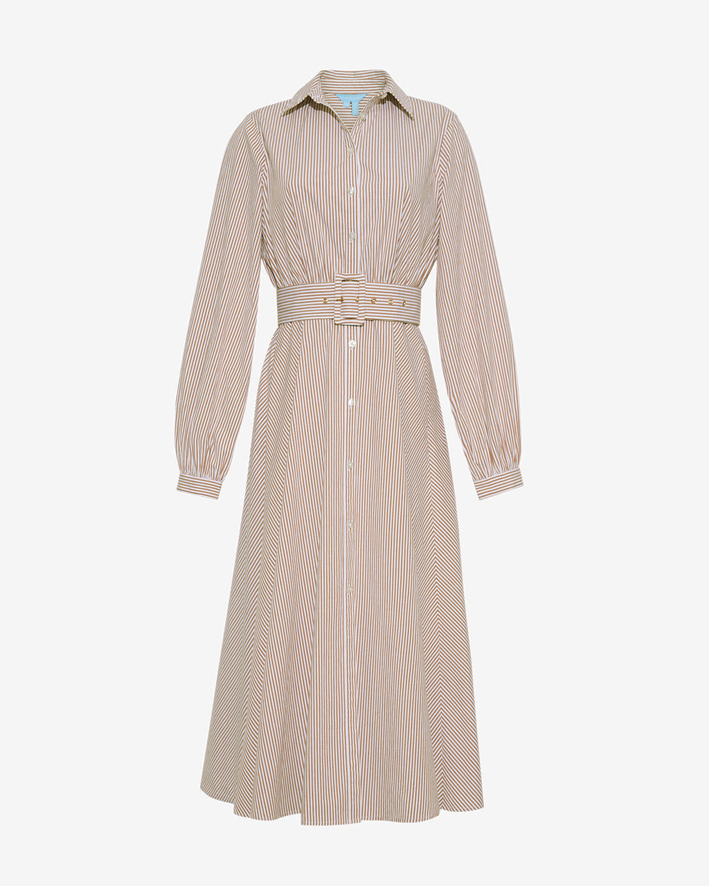Eliza Midi Shirtdress in Rust Stripe