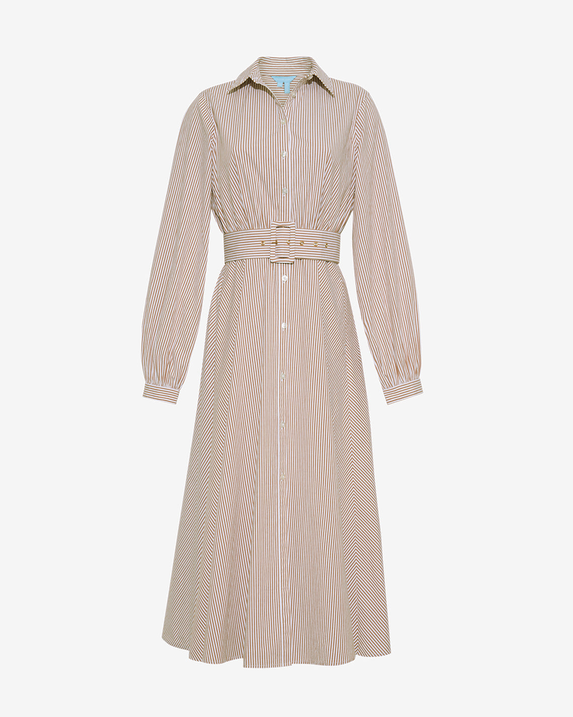 Eliza Midi Shirtdress in Rust Stripe