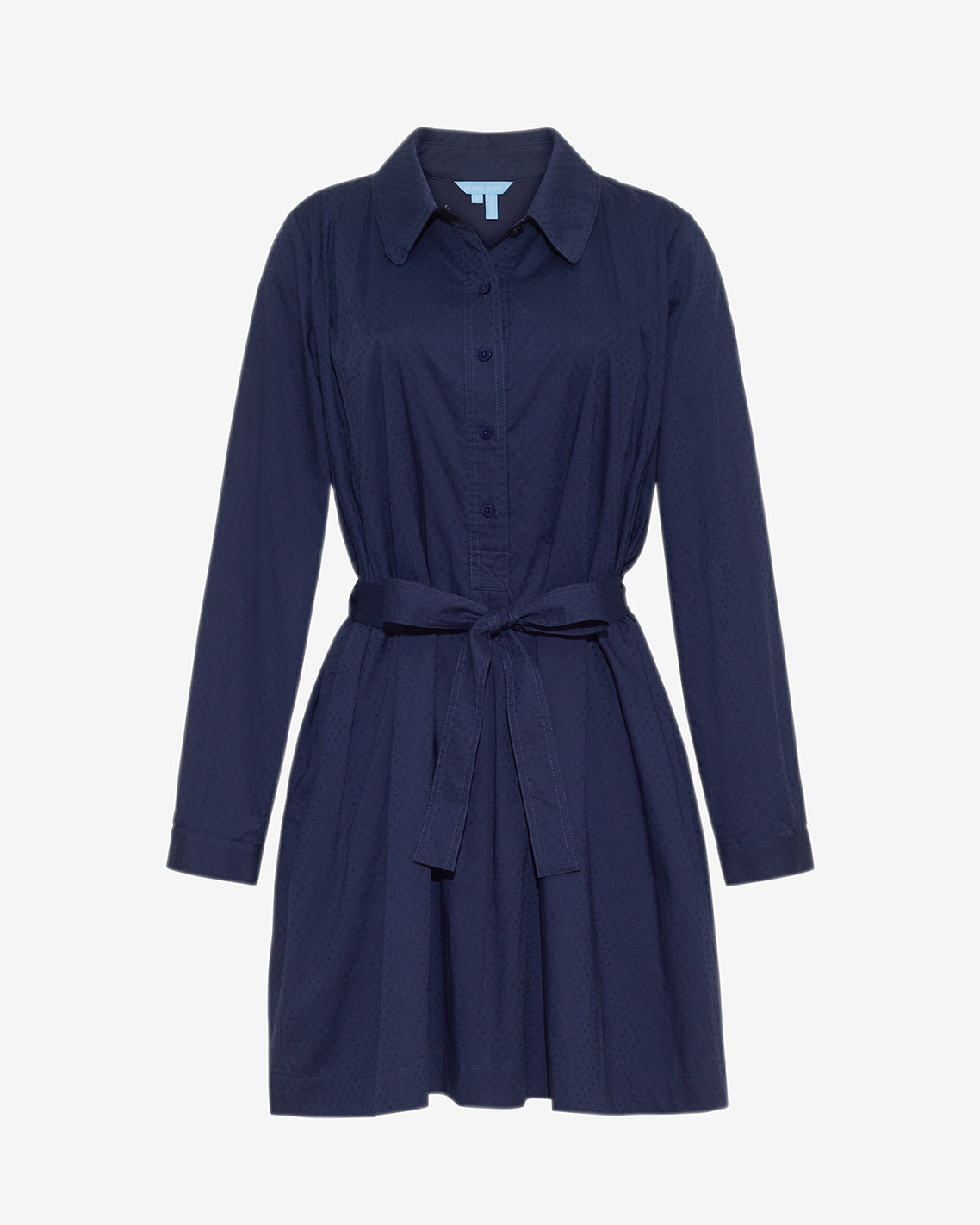 Ellie Pleated Shirtdress in Cotton Dobby