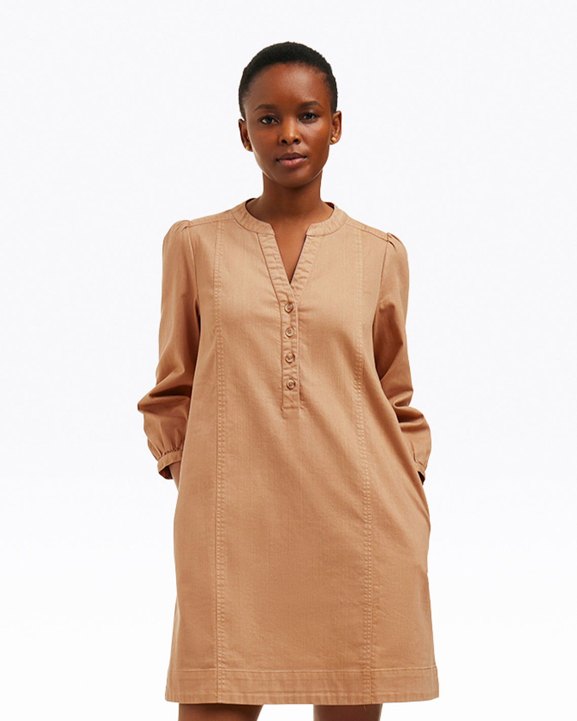 Felicity Popover Shift Dress in Croissant
