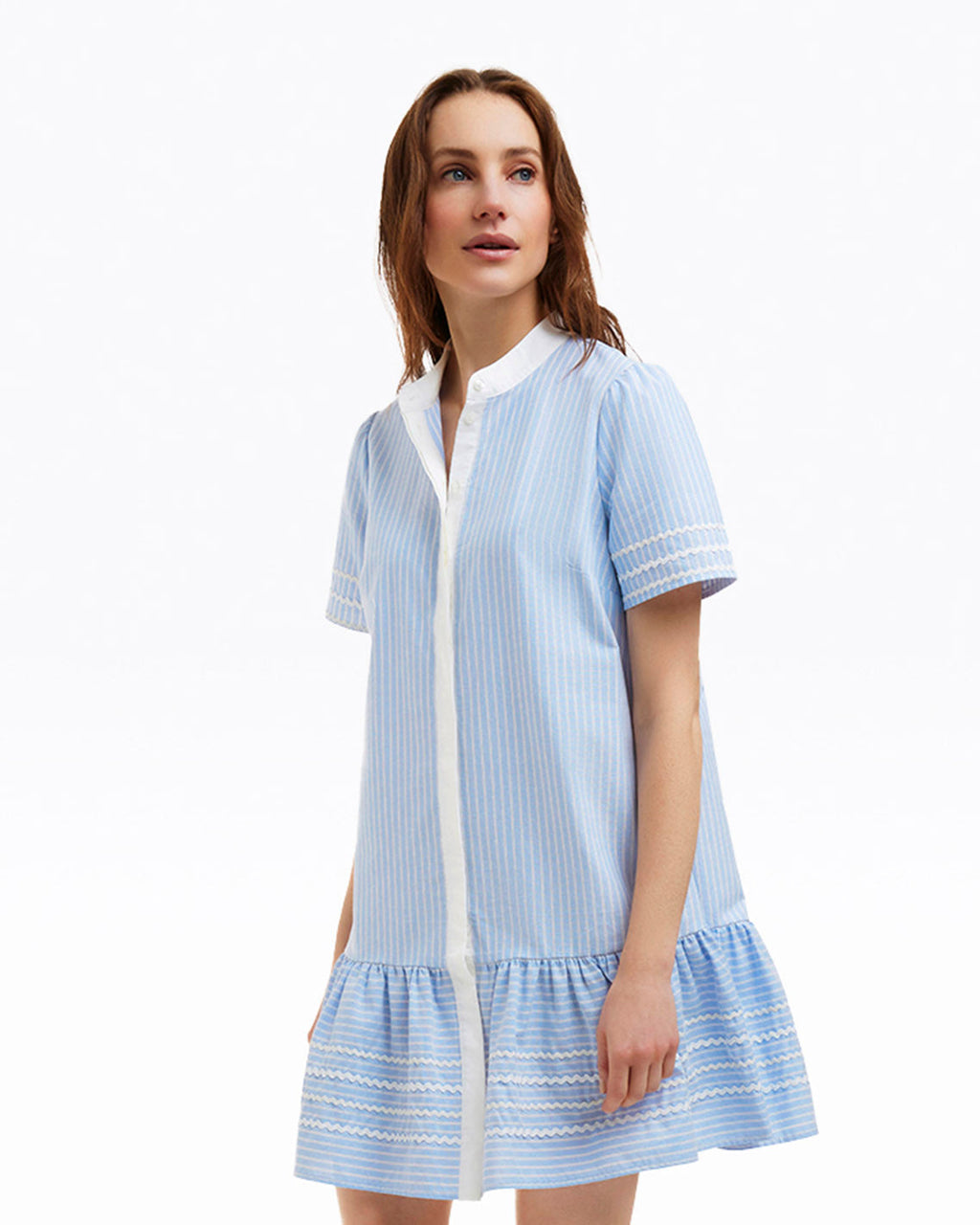 Molly Mini Dress in Oxford Shirting