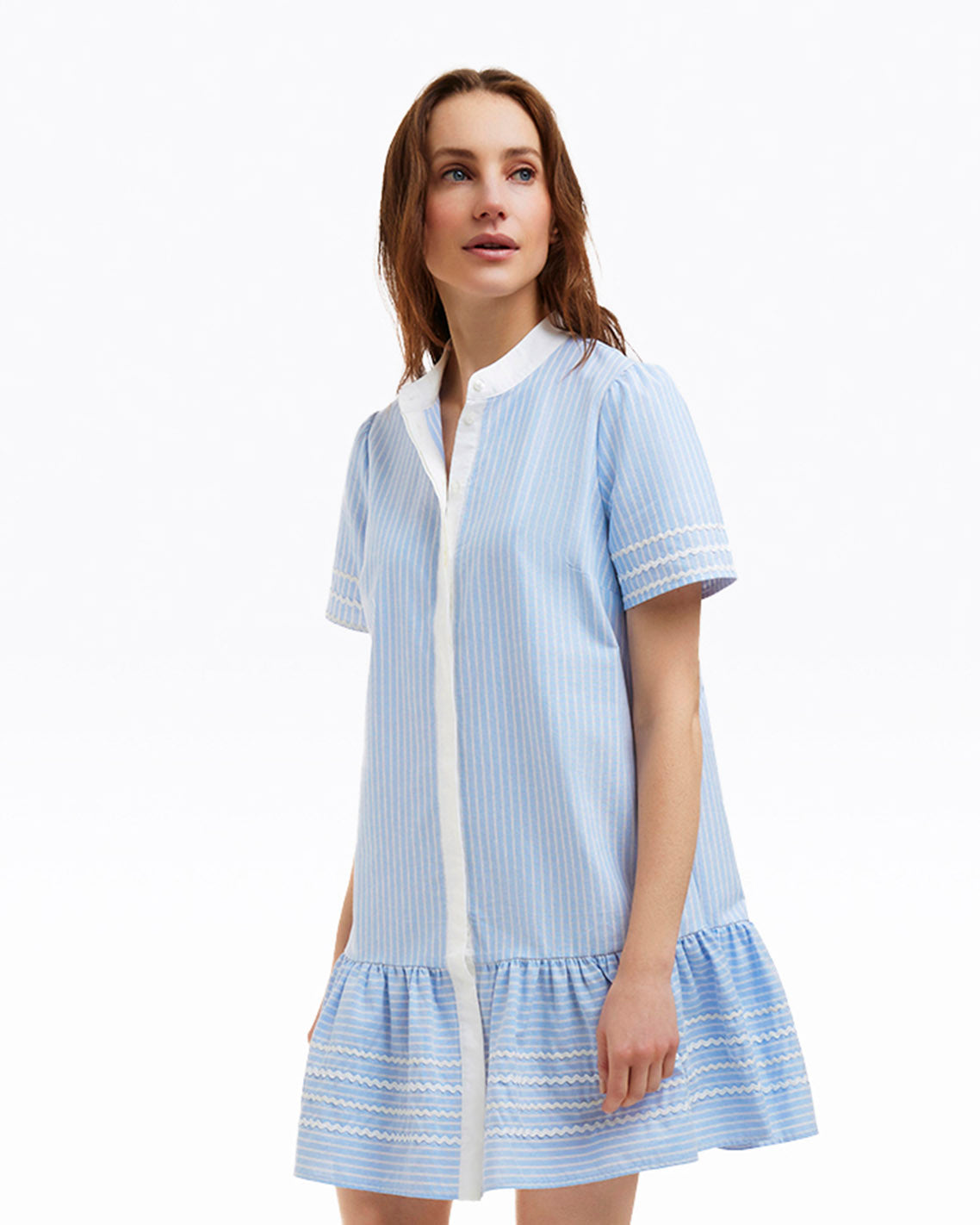 Molly Mini Dress in Oxford Shirting