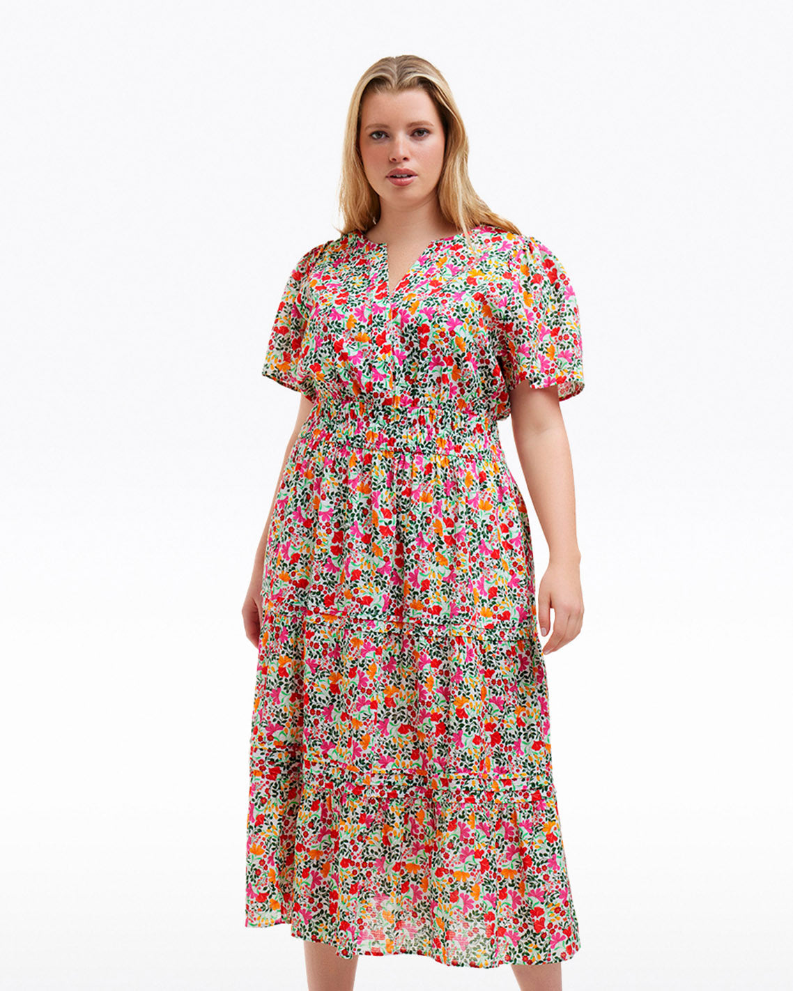 Hollie Midi Dress in Coneflowers