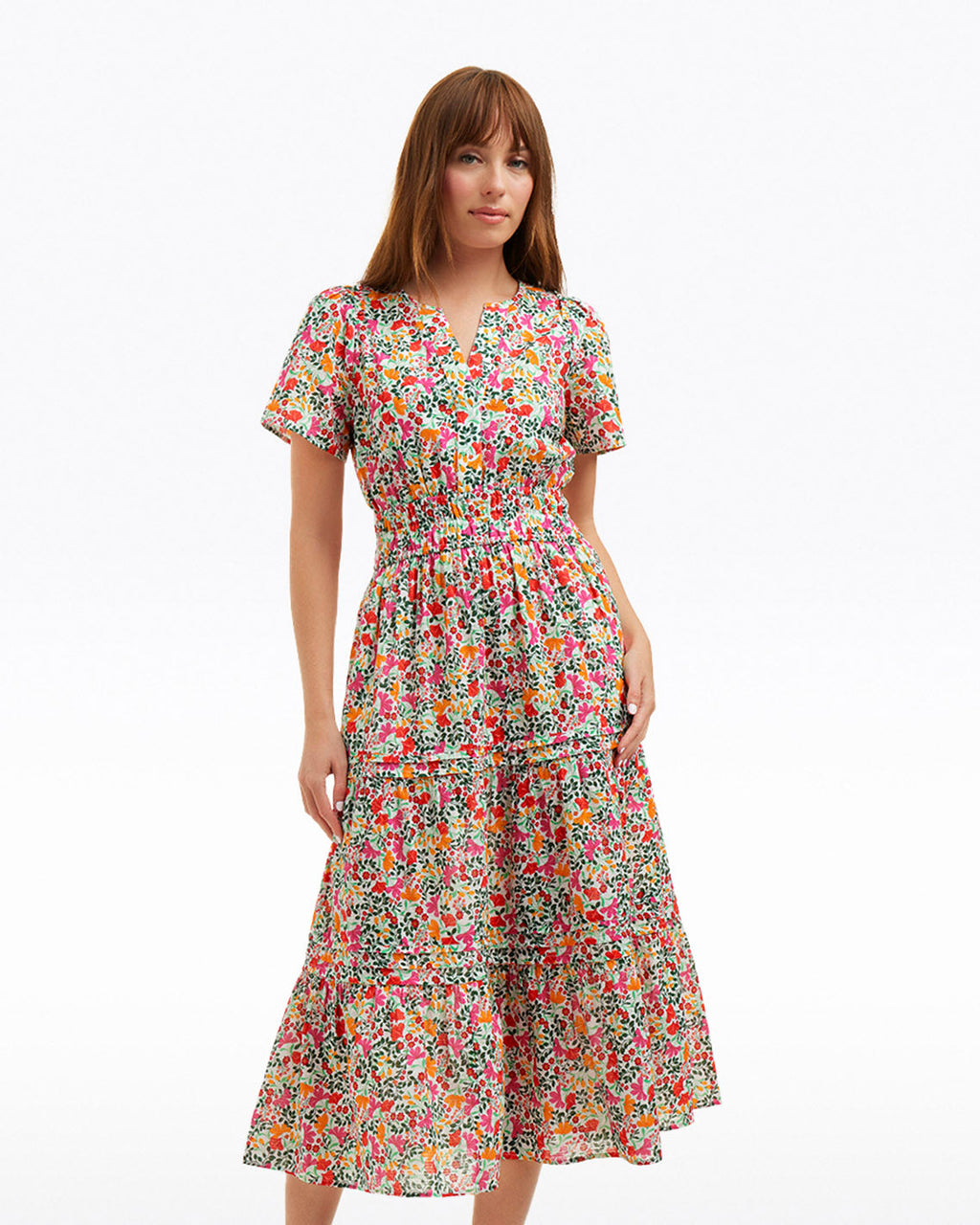 Hollie Midi Dress in Coneflowers
