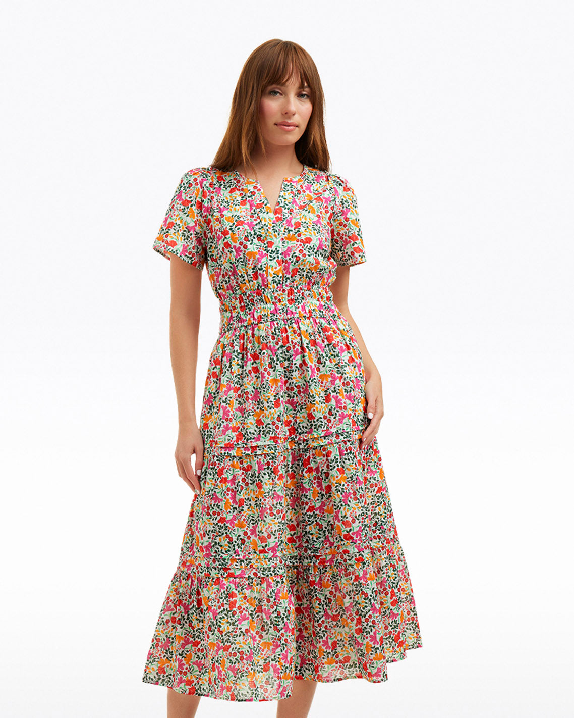 Hollie Midi Dress in Coneflowers