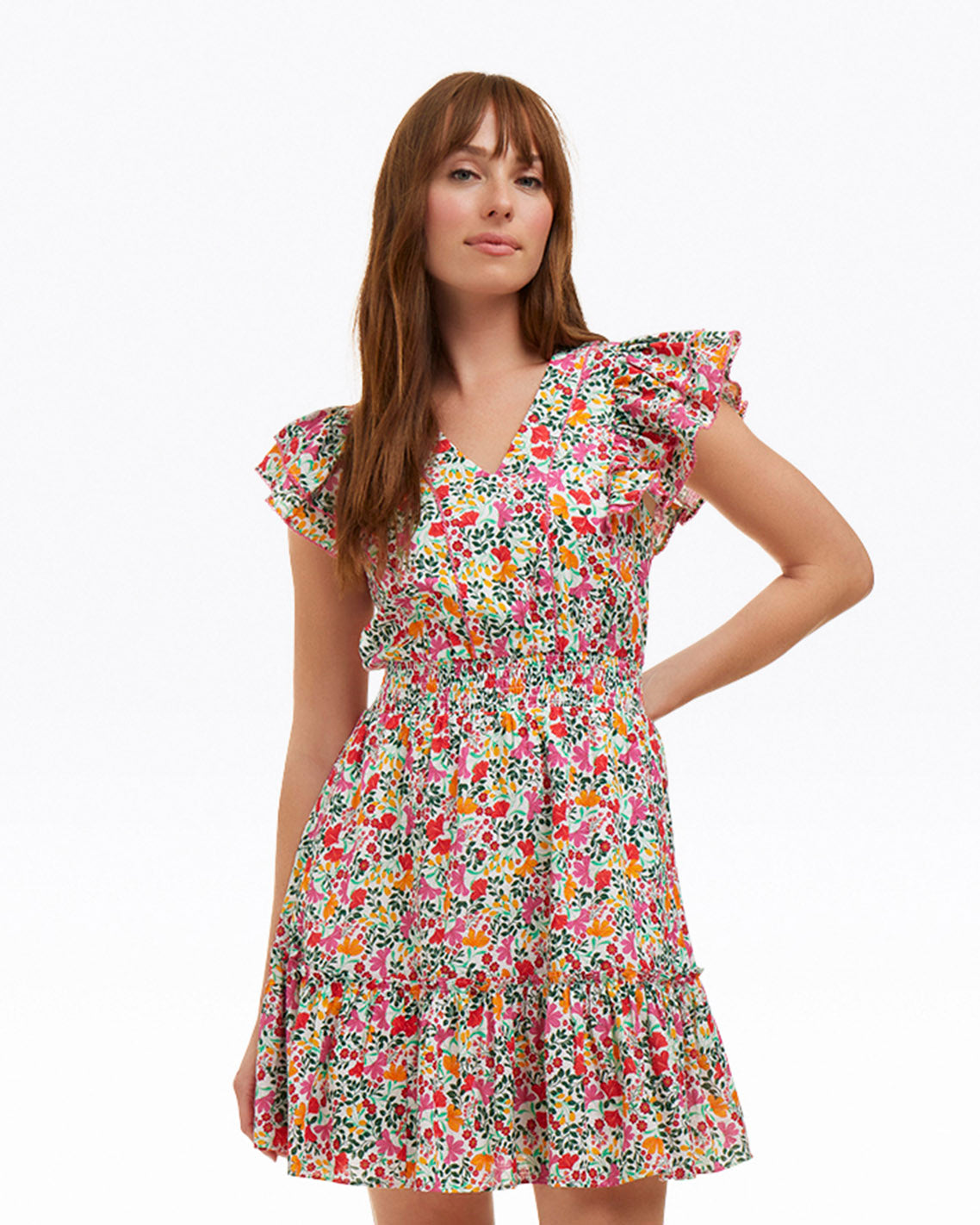 Gabby Mini Dress in Coneflowers