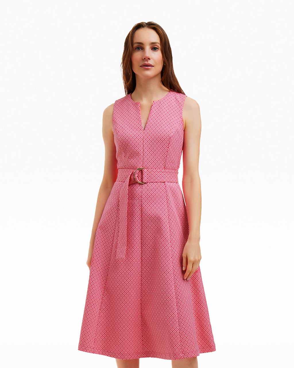 Charlotte Midi Dress in Circle Geo