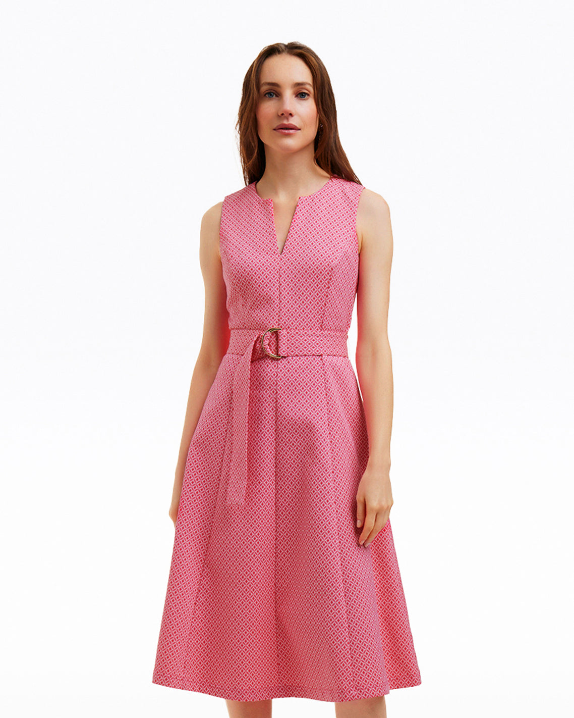 Charlotte Midi Dress in Circle Geo