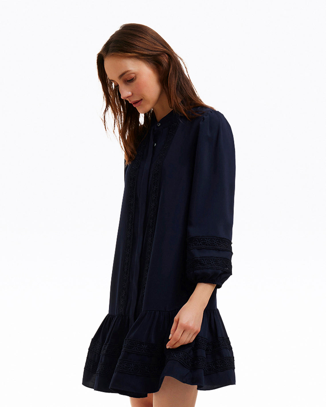 Molly Mini Dress in Embroidered Stripe
