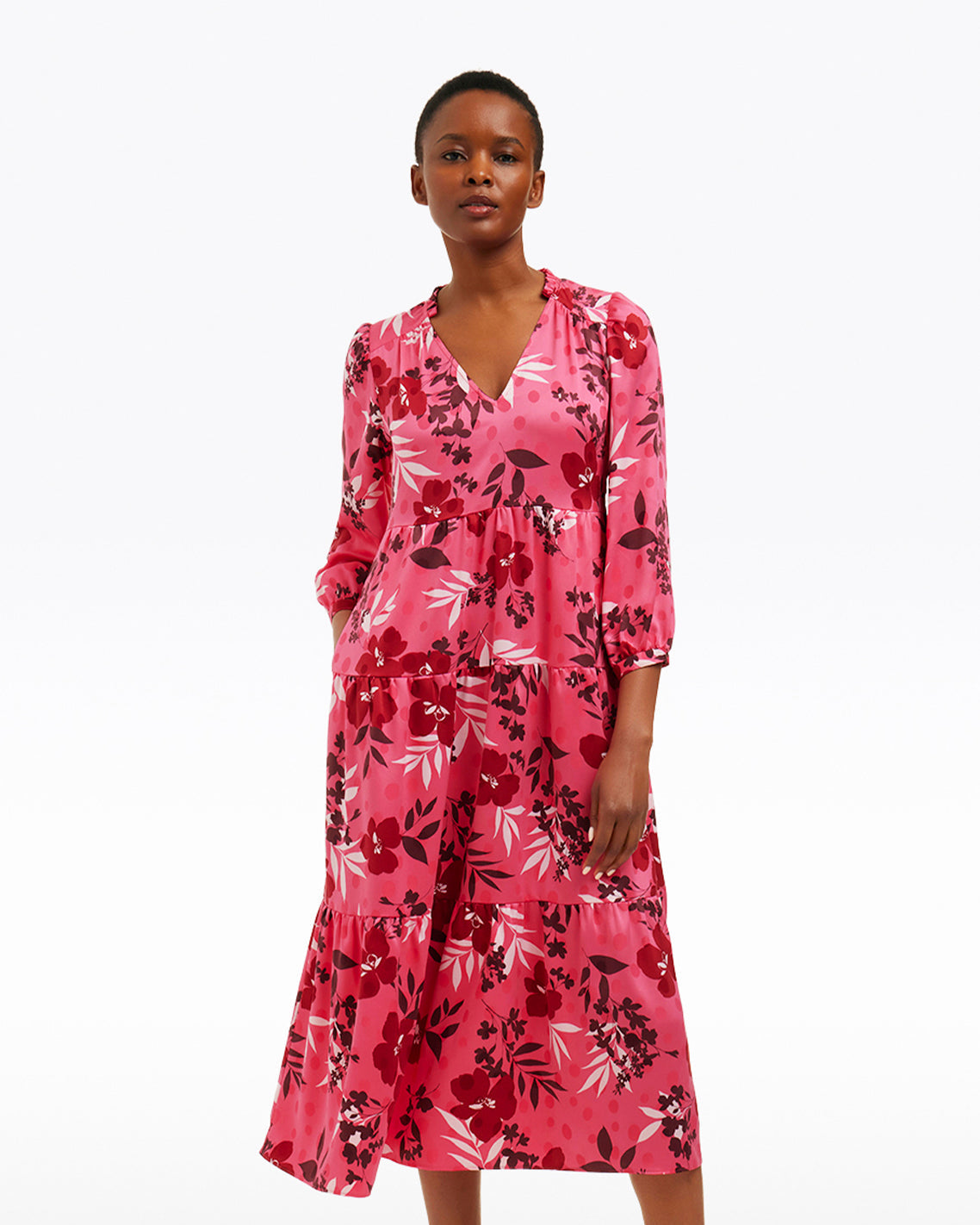 Katie Midi Dress in Spring Floral
