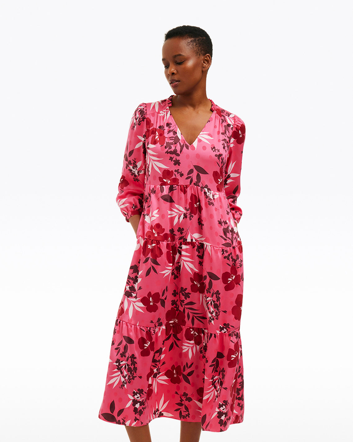 Katie Midi Dress in Spring Floral