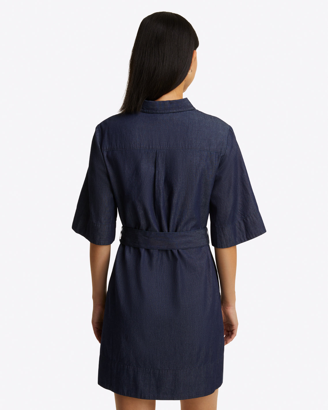 Riley Mini Shirtdress in Chambray
