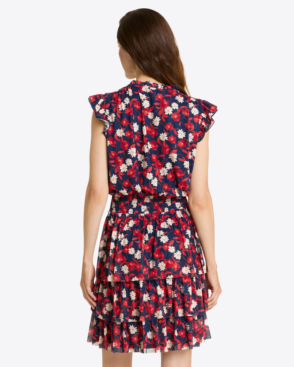 Alana Tiered Dress in Stretch Mesh