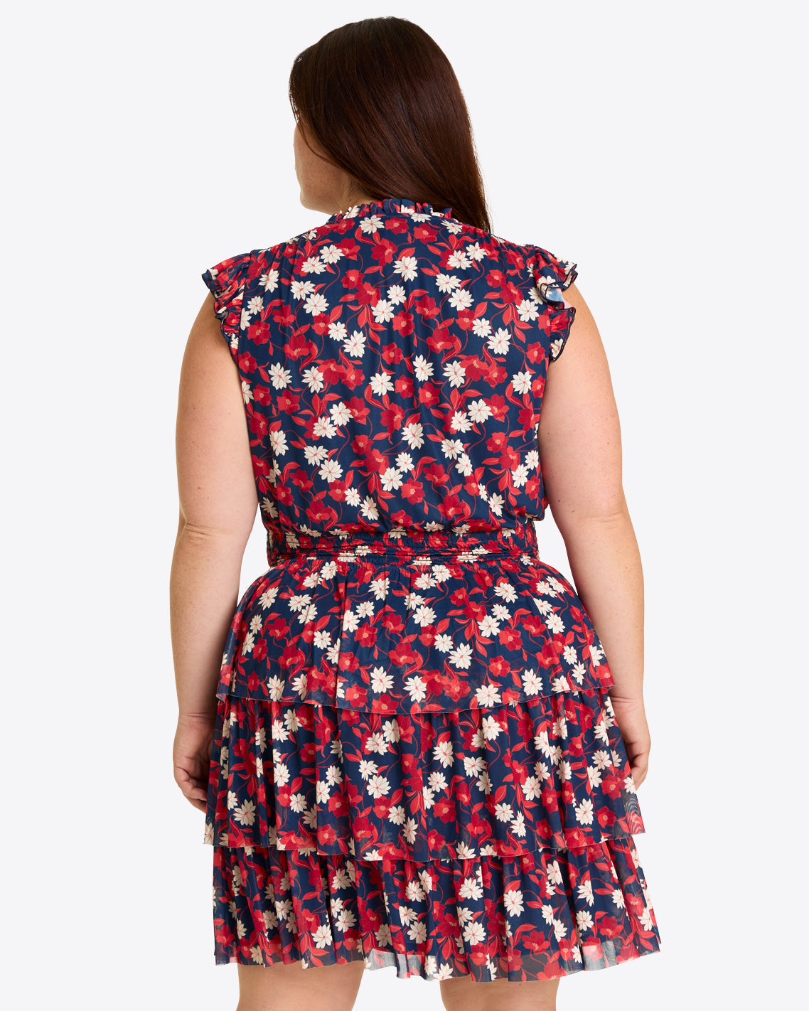 Alana Tiered Dress in Stretch Mesh