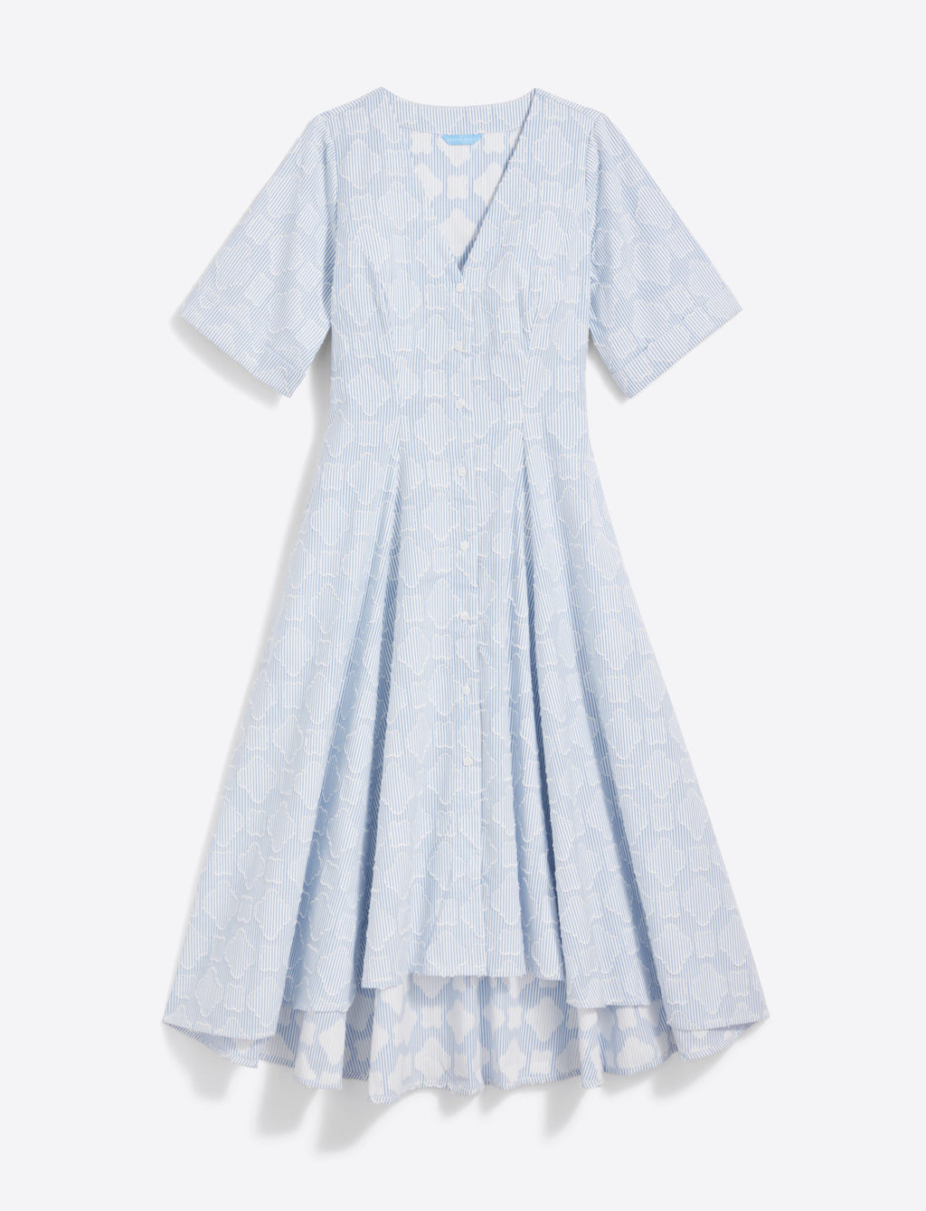 Erin Short Sleeve Dress in Textured Stripe
