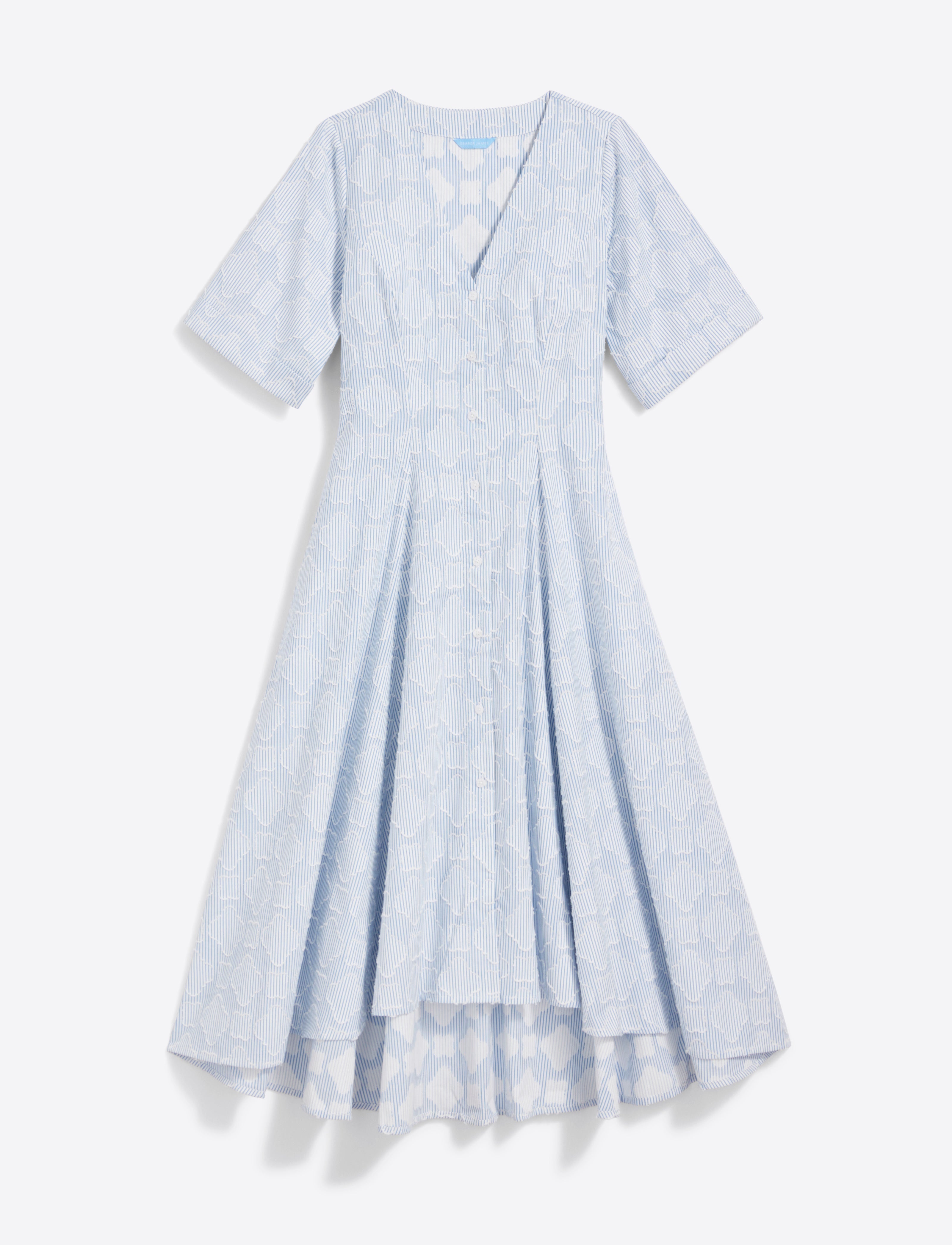 Erin Short Sleeve Dress in Textured Stripe