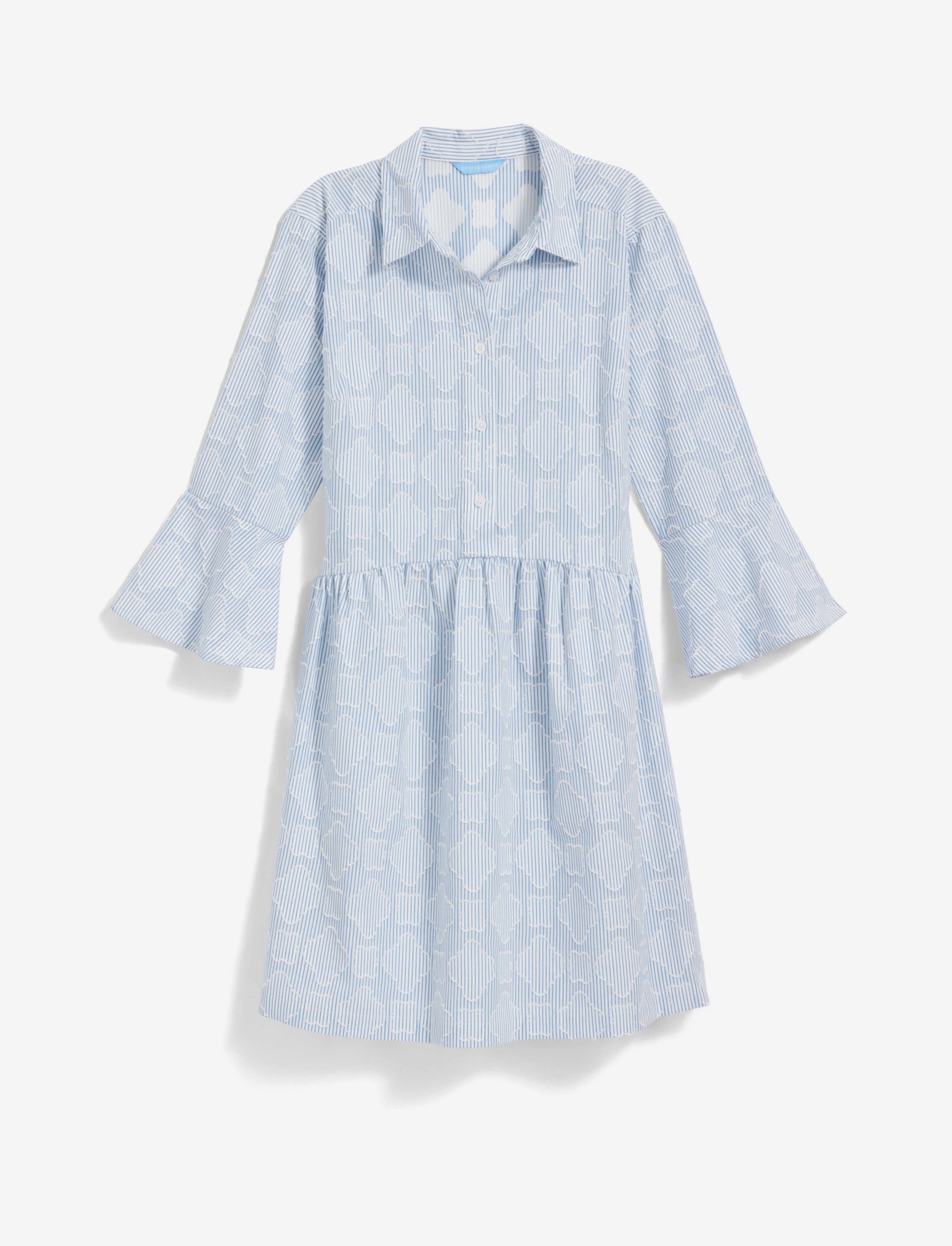 Sheena Shirtdress in Textured Stripe