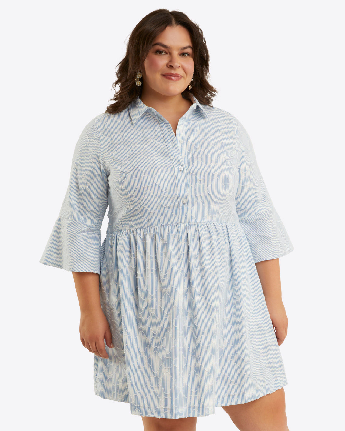 Sheena Shirtdress in Textured Stripe