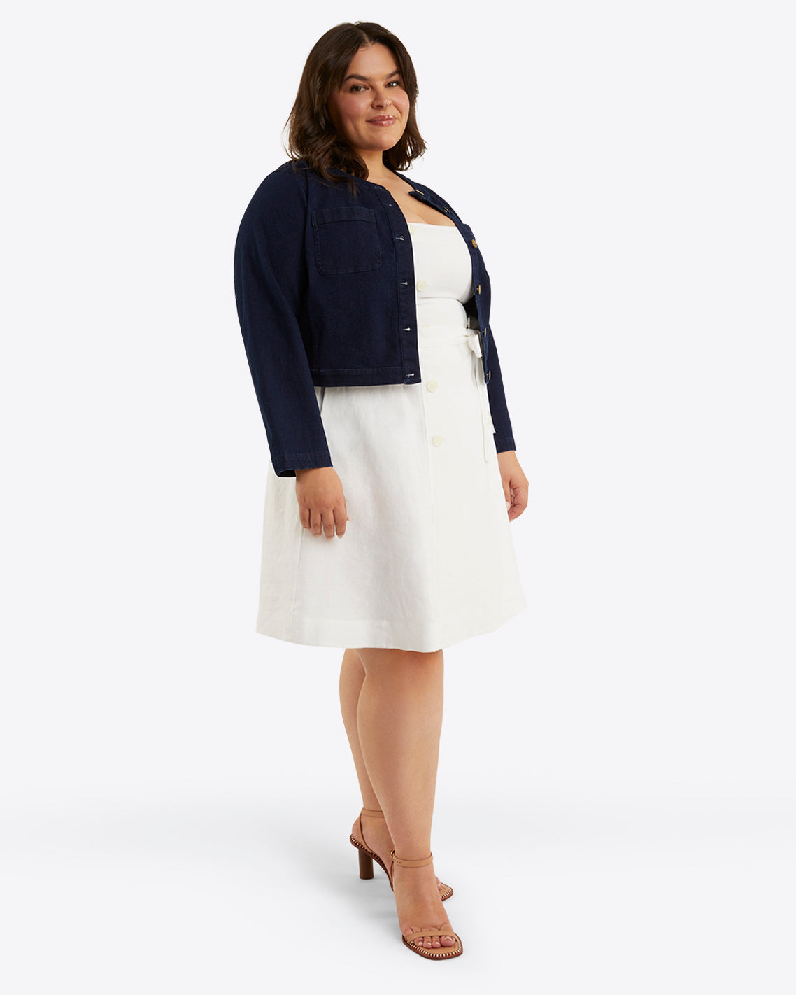 Kylie Love Circle Mini Dress in Linen