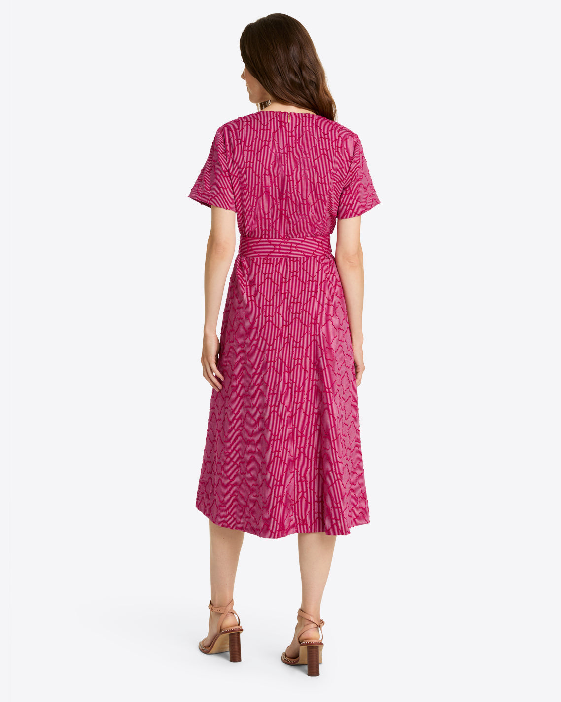 Charlotte Wrap Dress in Textured Stripe