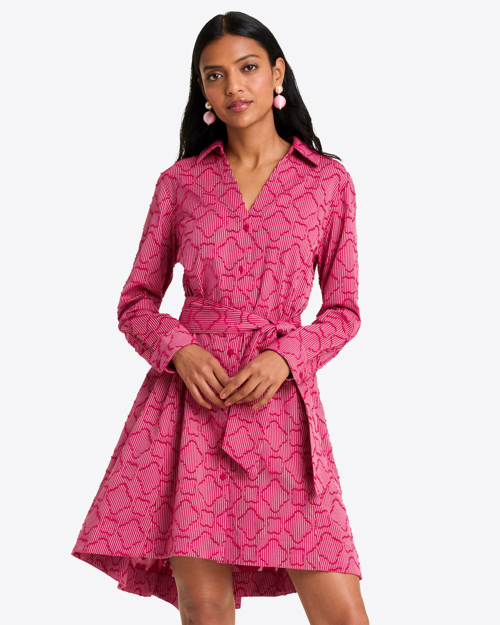 Layla Shirtdress in Textured Stripe