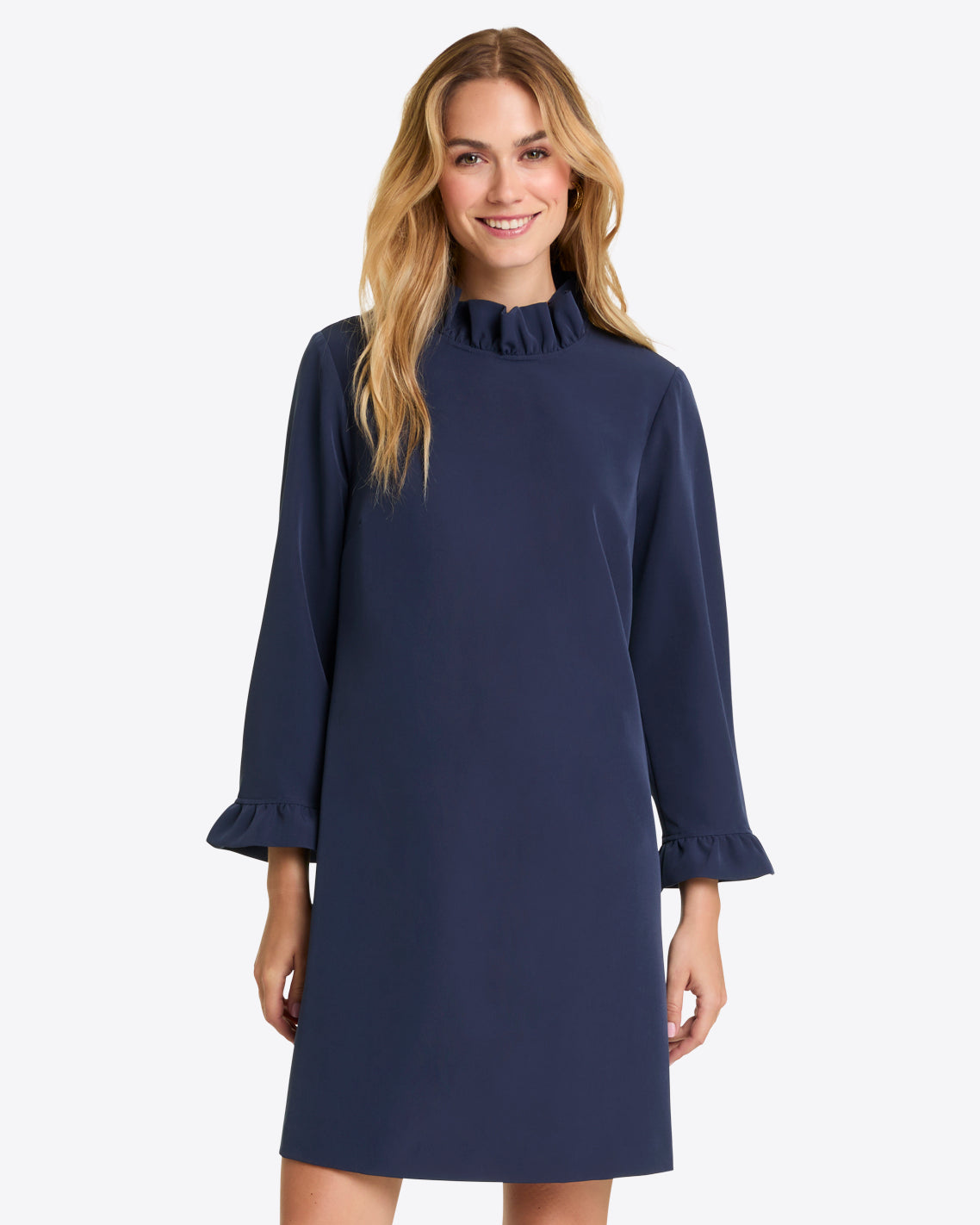 Lindsay Shift Mini Dress in Crepe