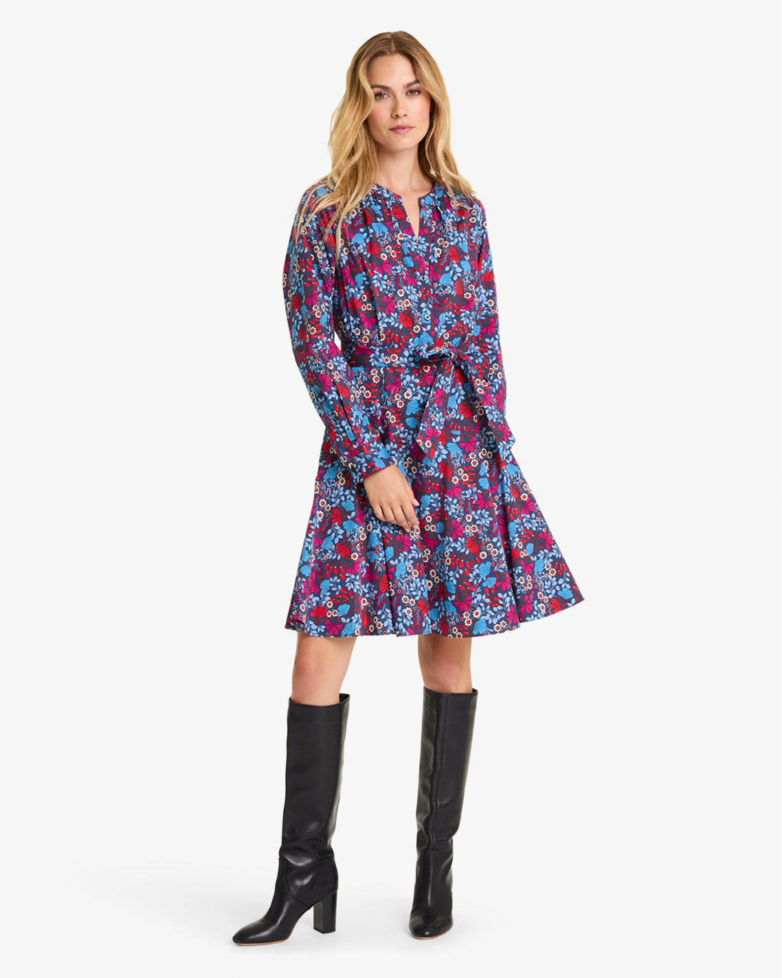 Imogen Mini Shirtdress in Stretch Poplin