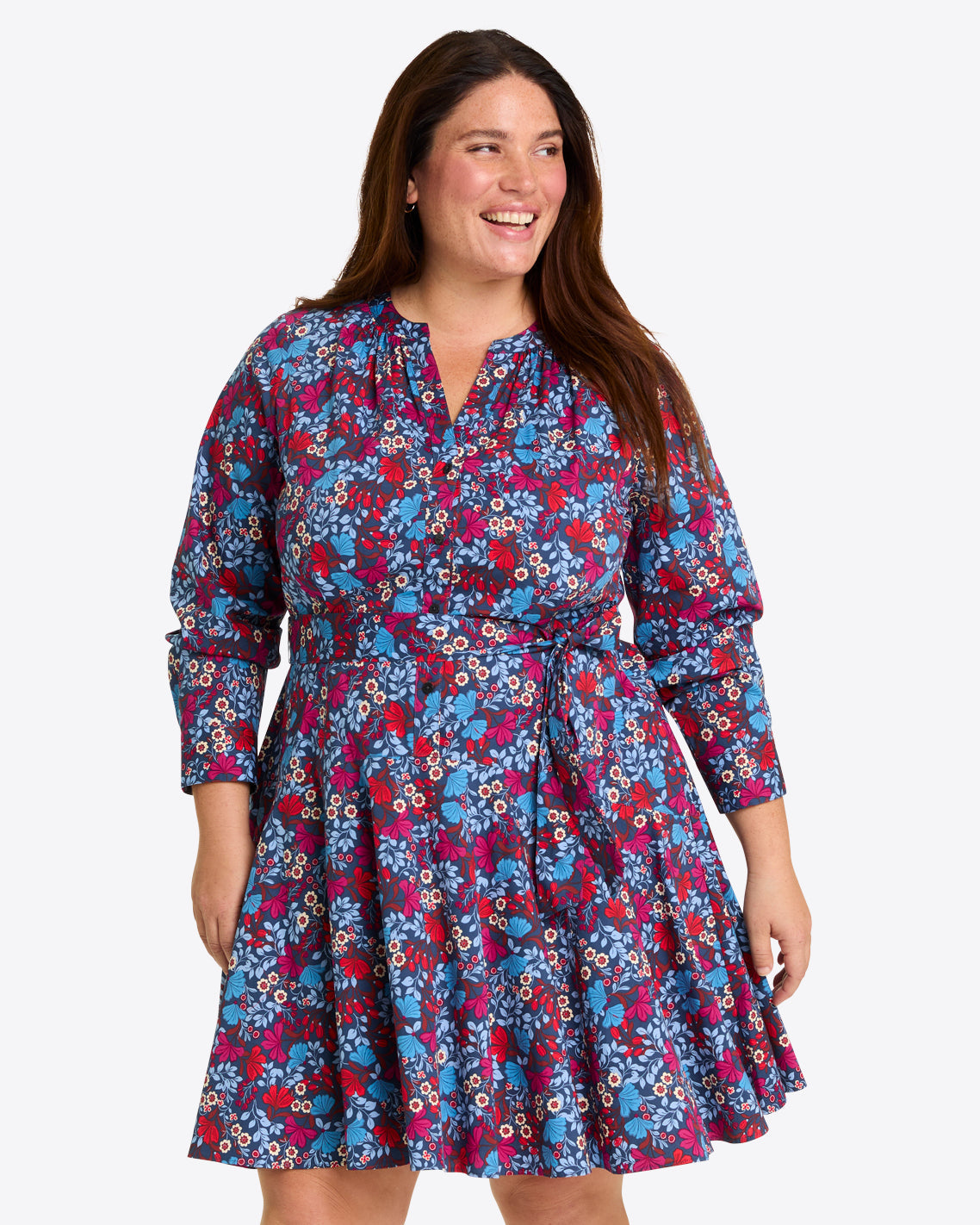 Imogen Mini Shirtdress in Stretch Poplin