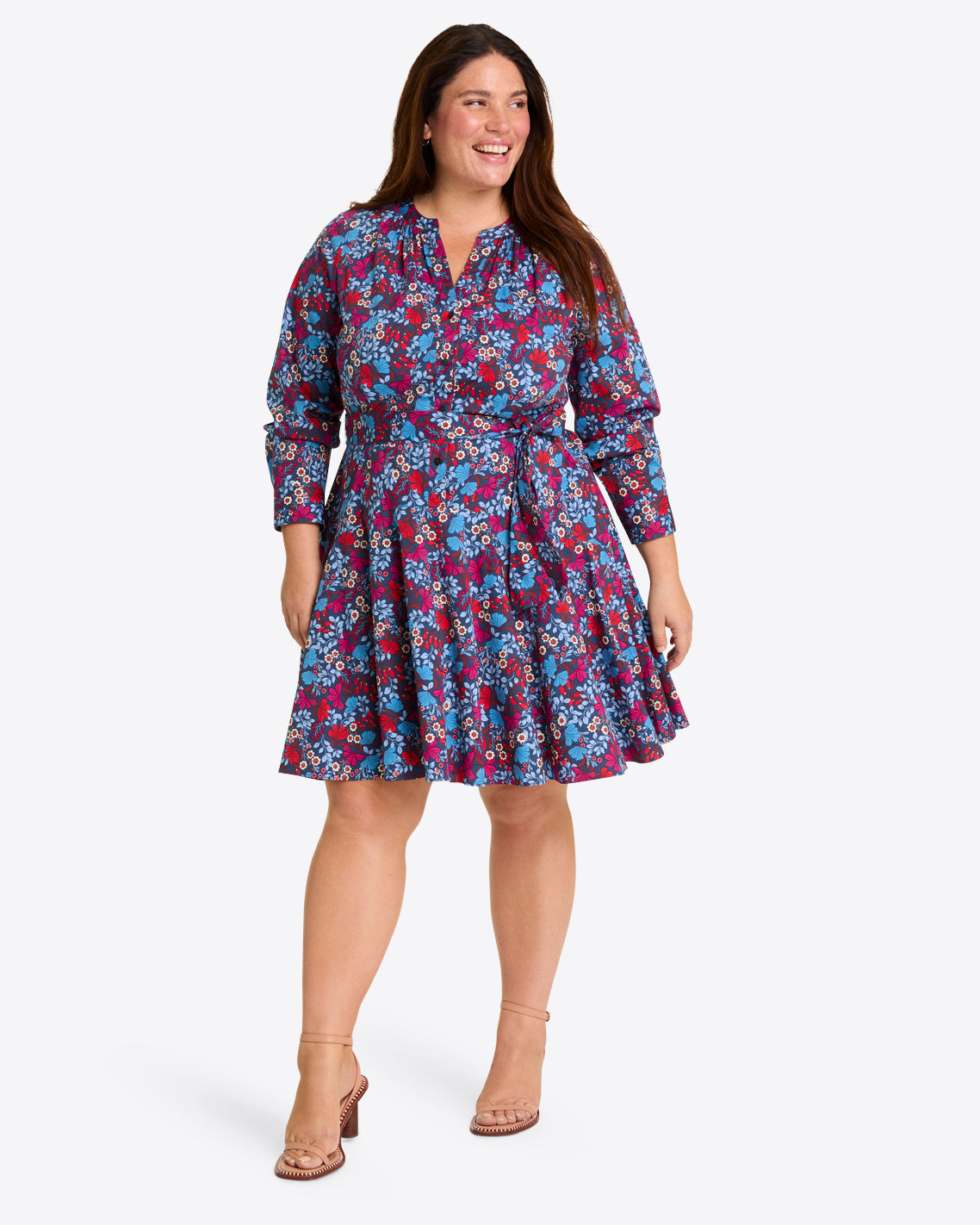 Imogen Mini Shirtdress in Stretch Poplin