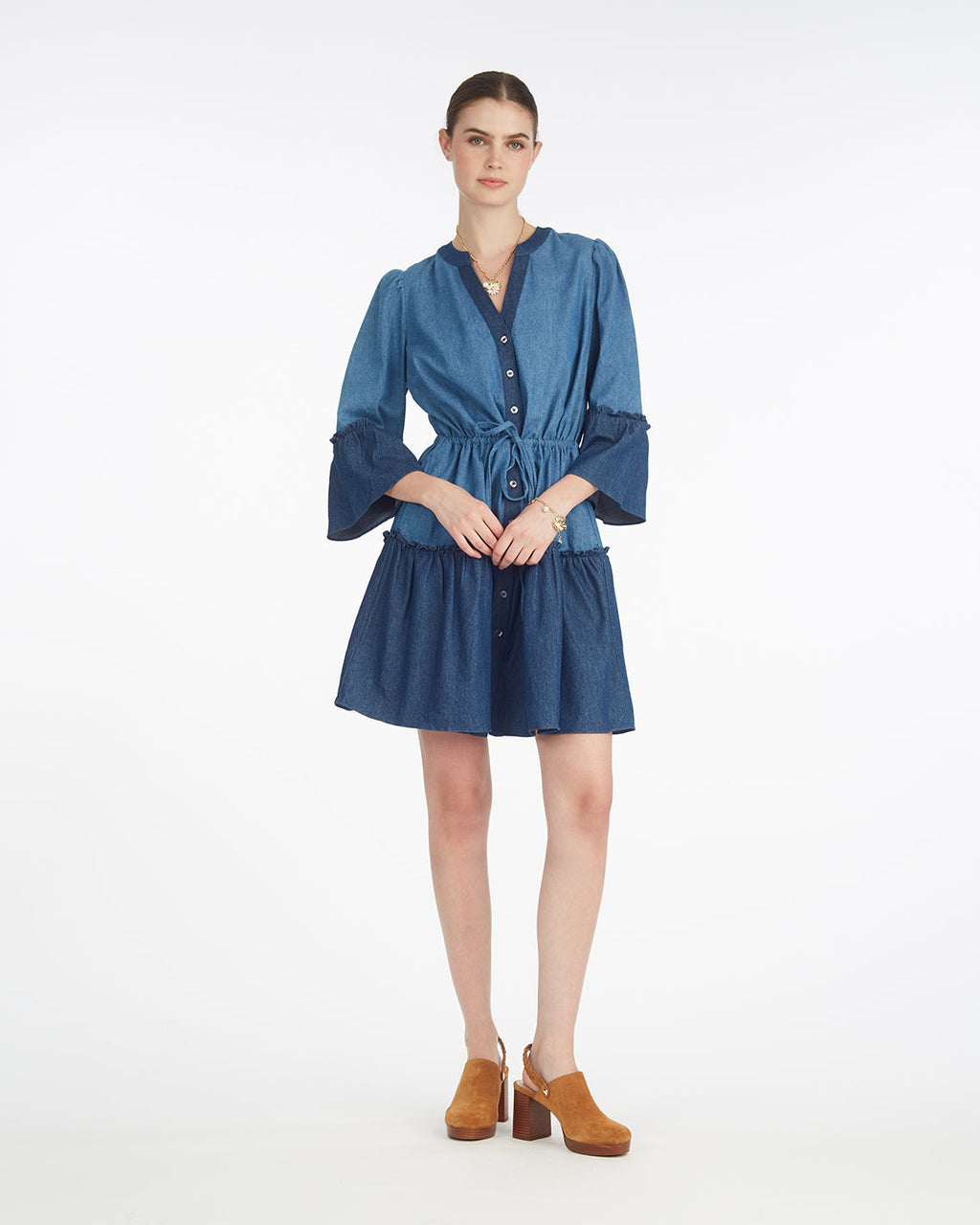 Avery Shirtdress in Chambray