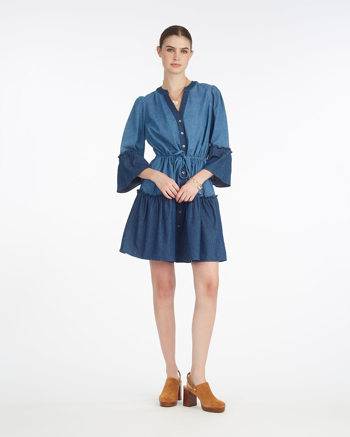 Avery Shirtdress in Chambray