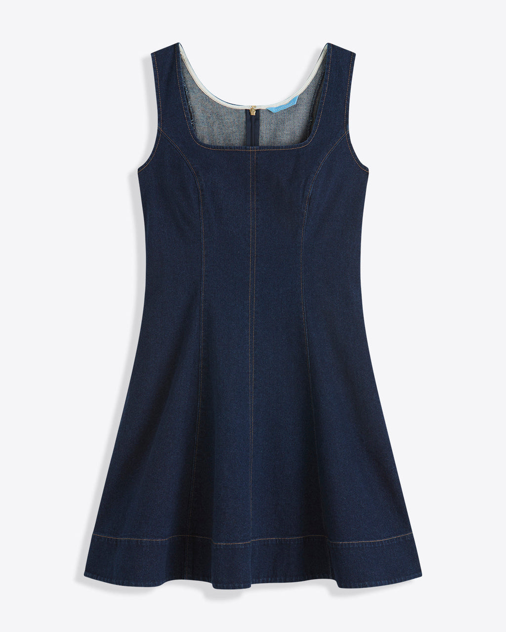 Millie Scoop Neck Mini Dress in Denim