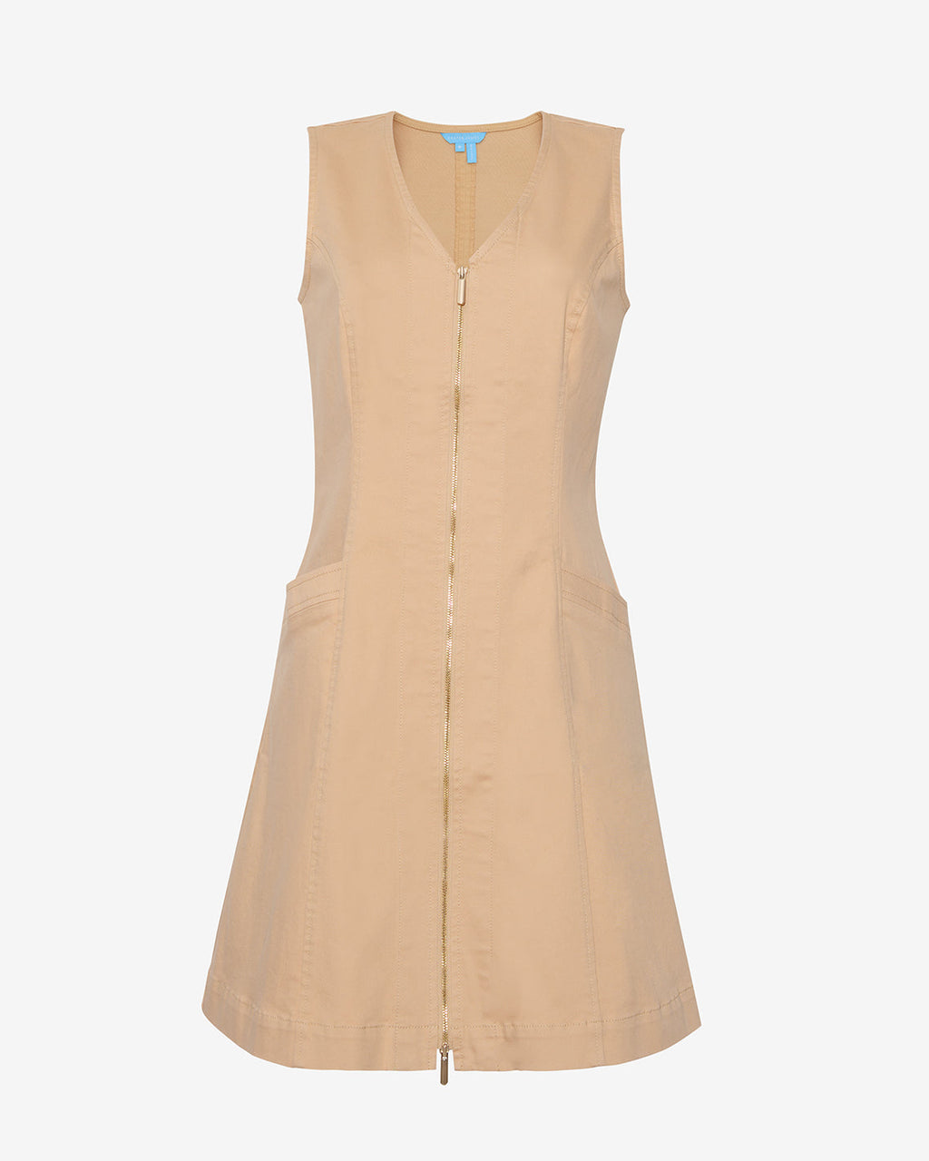 Sienna Sleeveless V-Neck Mini Dress in Croissant