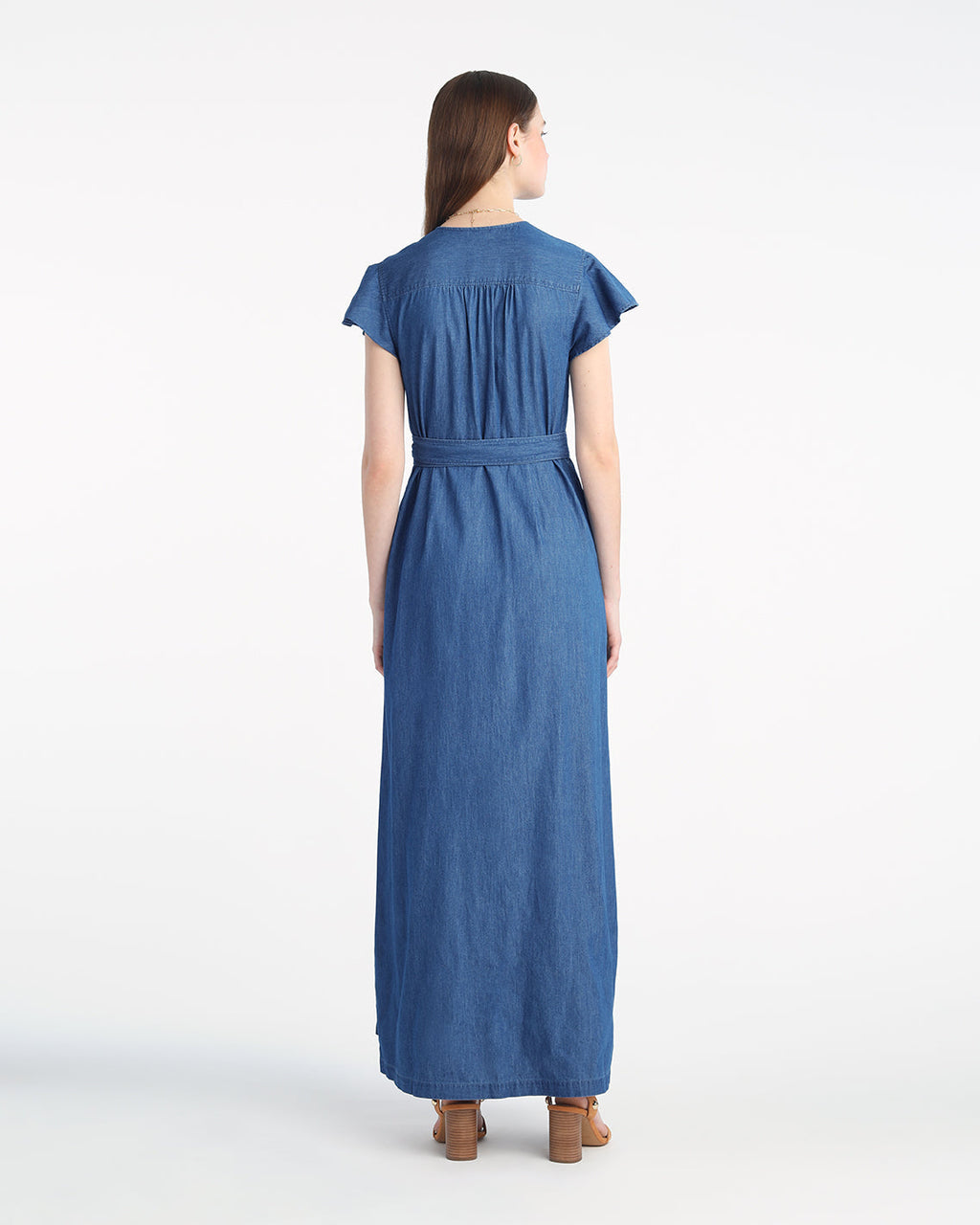 Reagan Denim Maxi Dress in Medium Wash