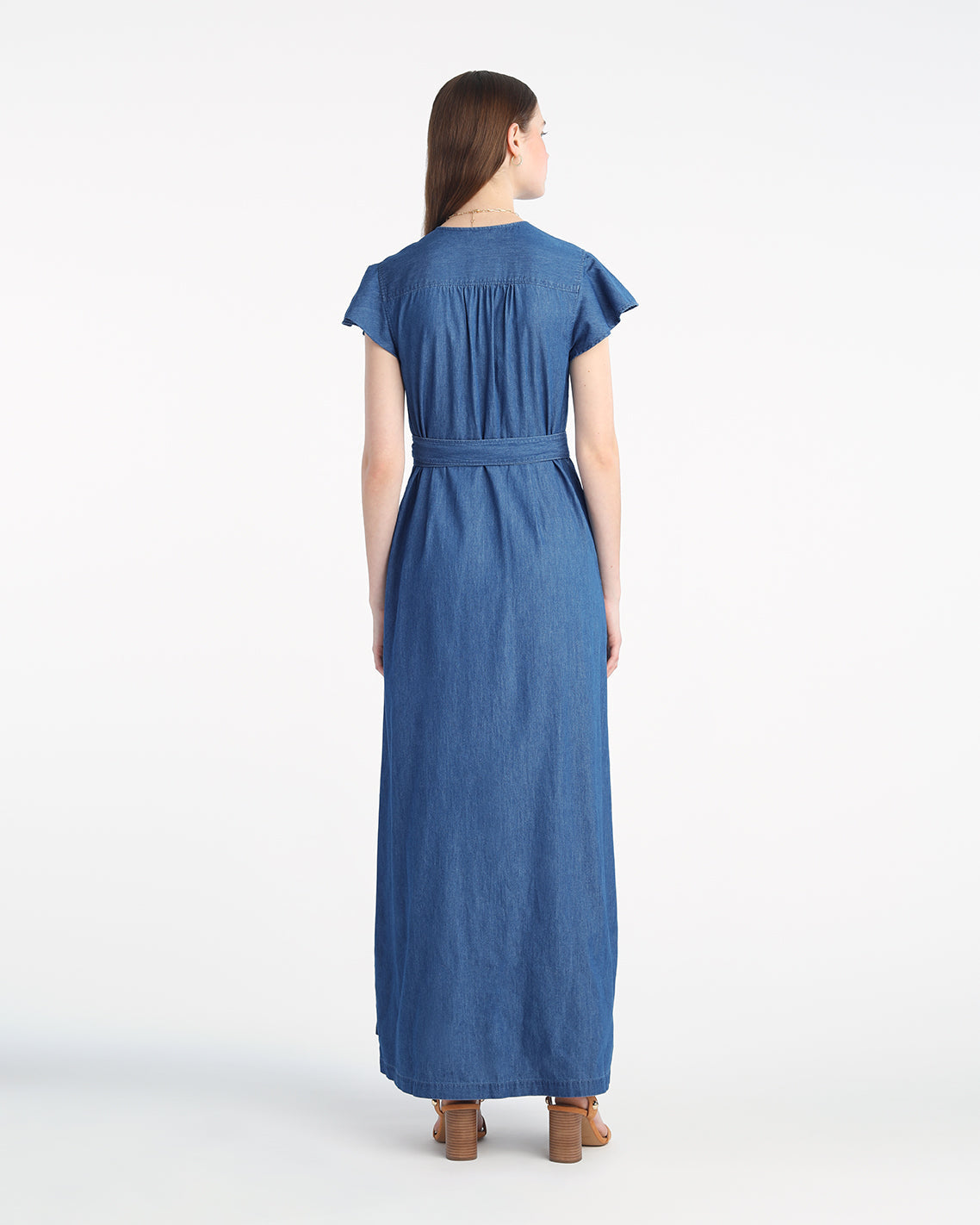 Reagan Denim Maxi Dress in Medium Wash