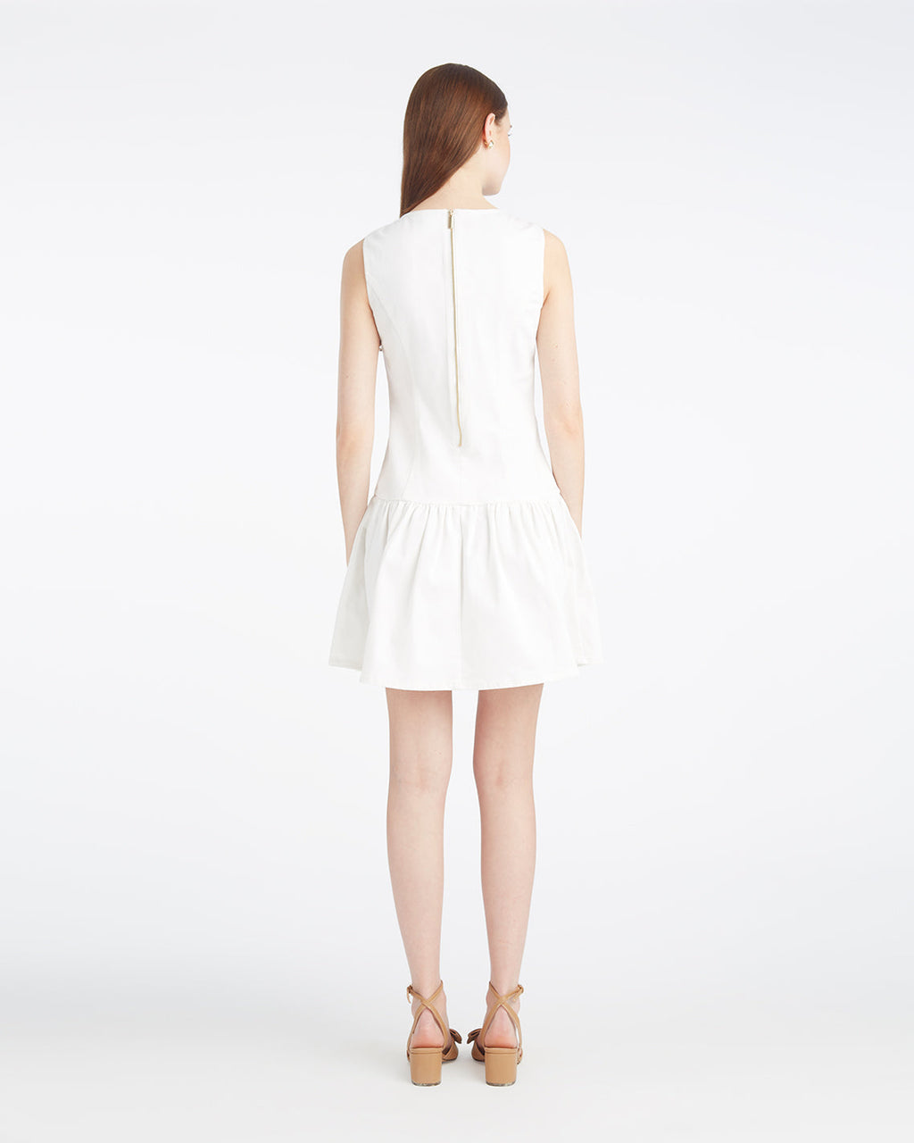Colette Tailored Flounce Dress in Denim