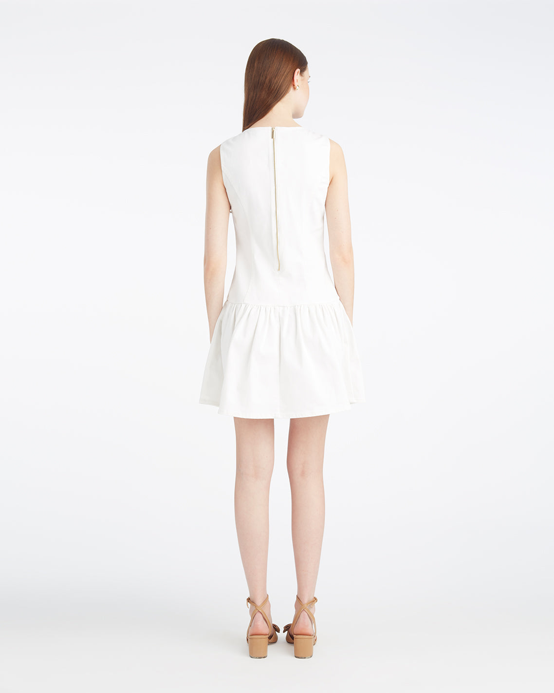 Colette Tailored Flounce Dress in Denim