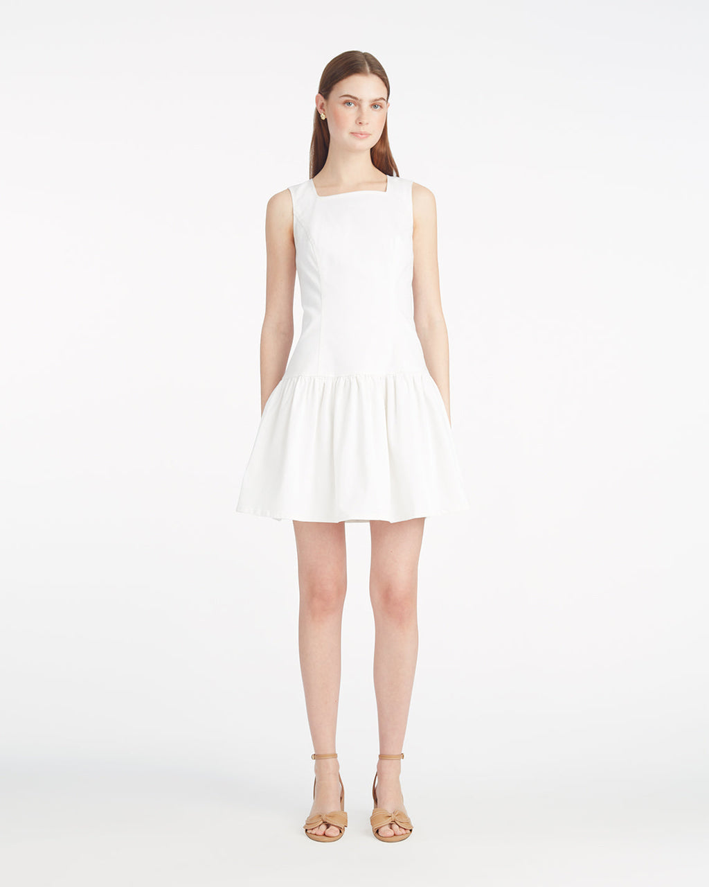 Colette Tailored Flounce Dress in Denim