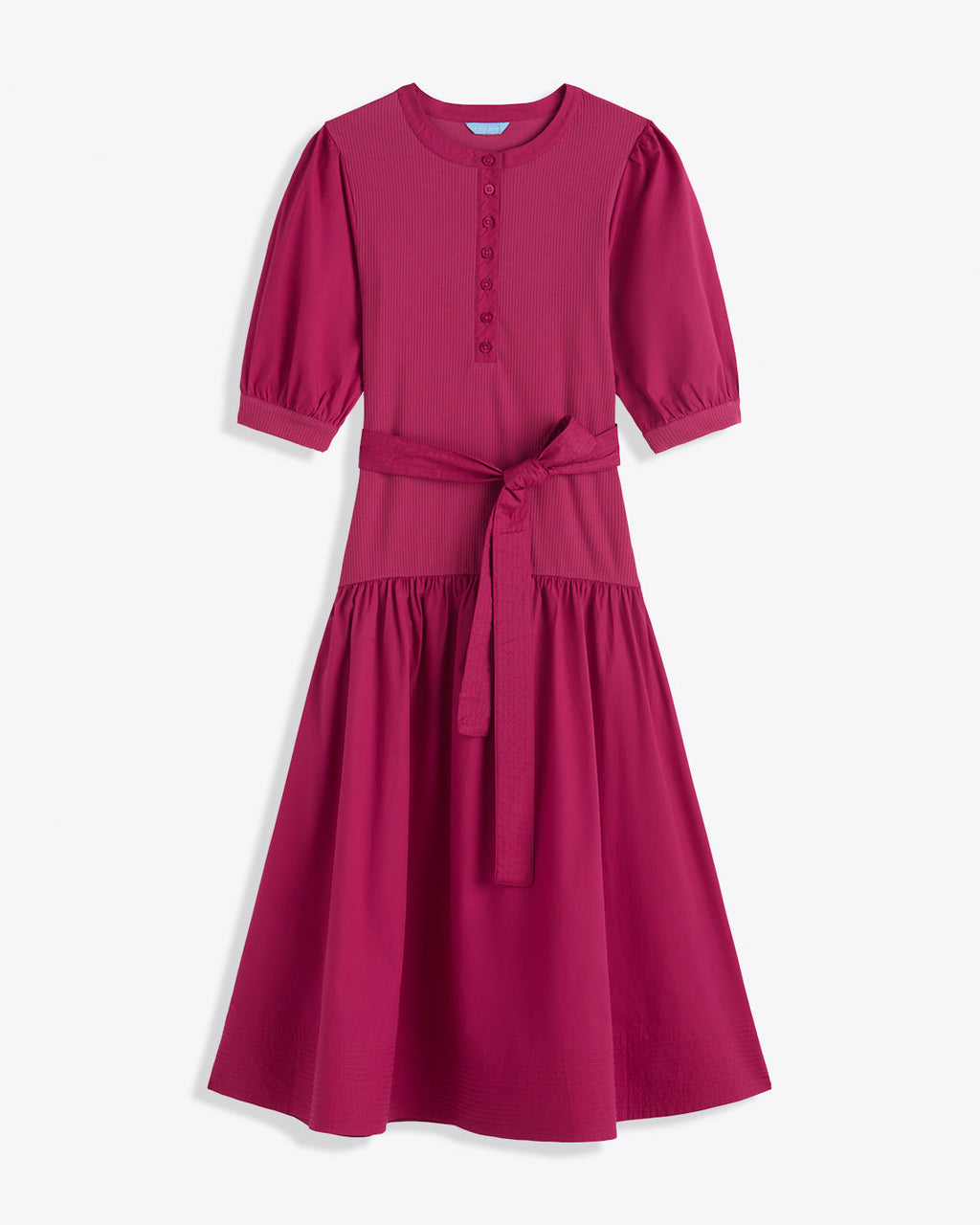 Celeste Mixed Media Dress in Raspberry Pink