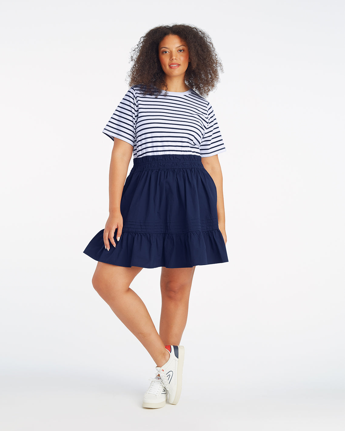 Wilson Mini Dress in Navy Stripe