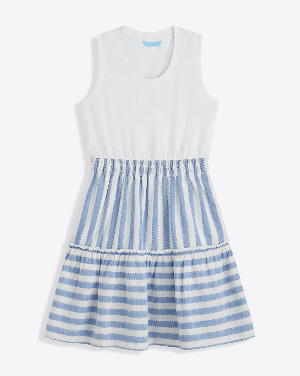Arden Mixed Media Shirtdress in Wave Stripe