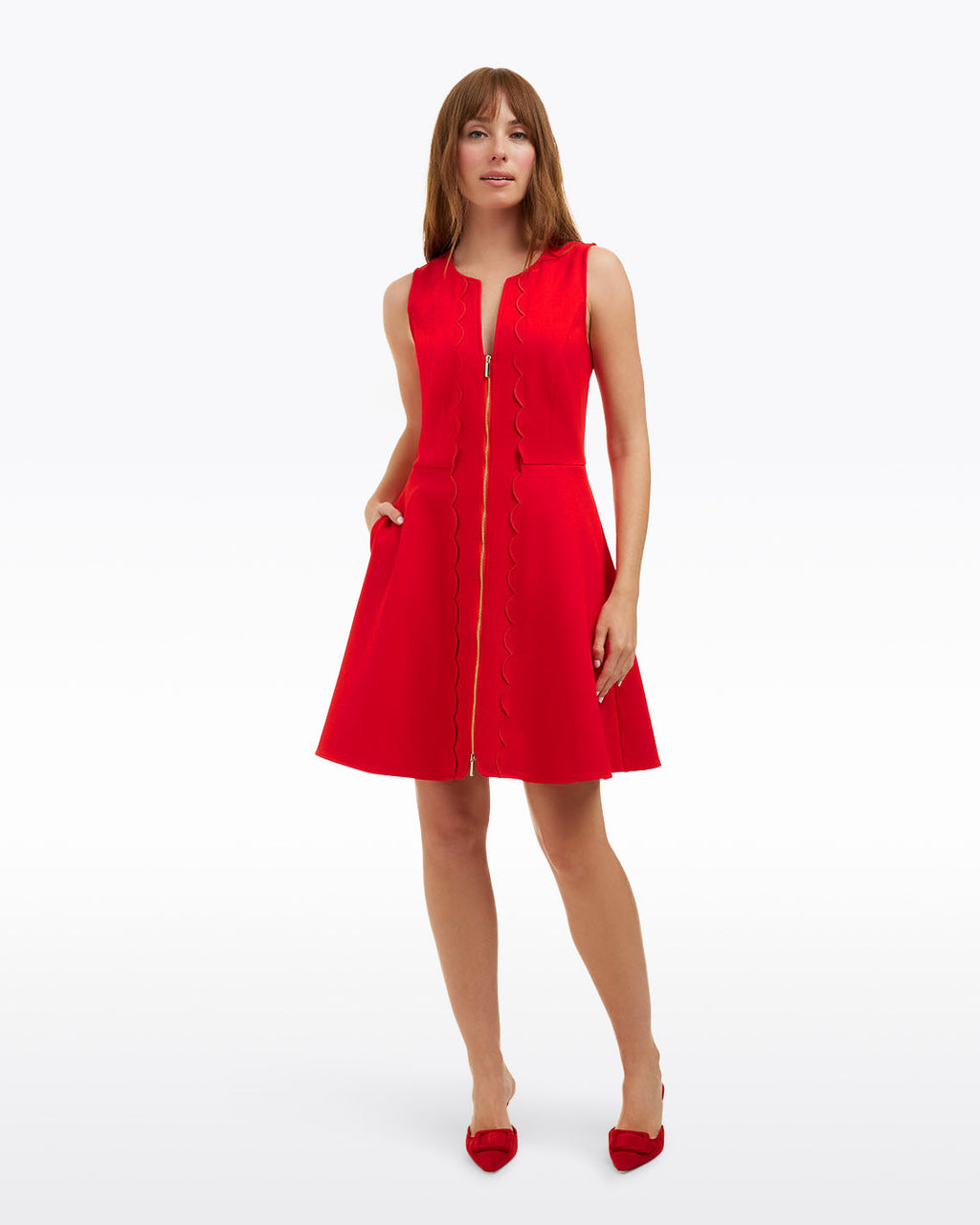 Sleeveless Mae Love Circle Dress in Red