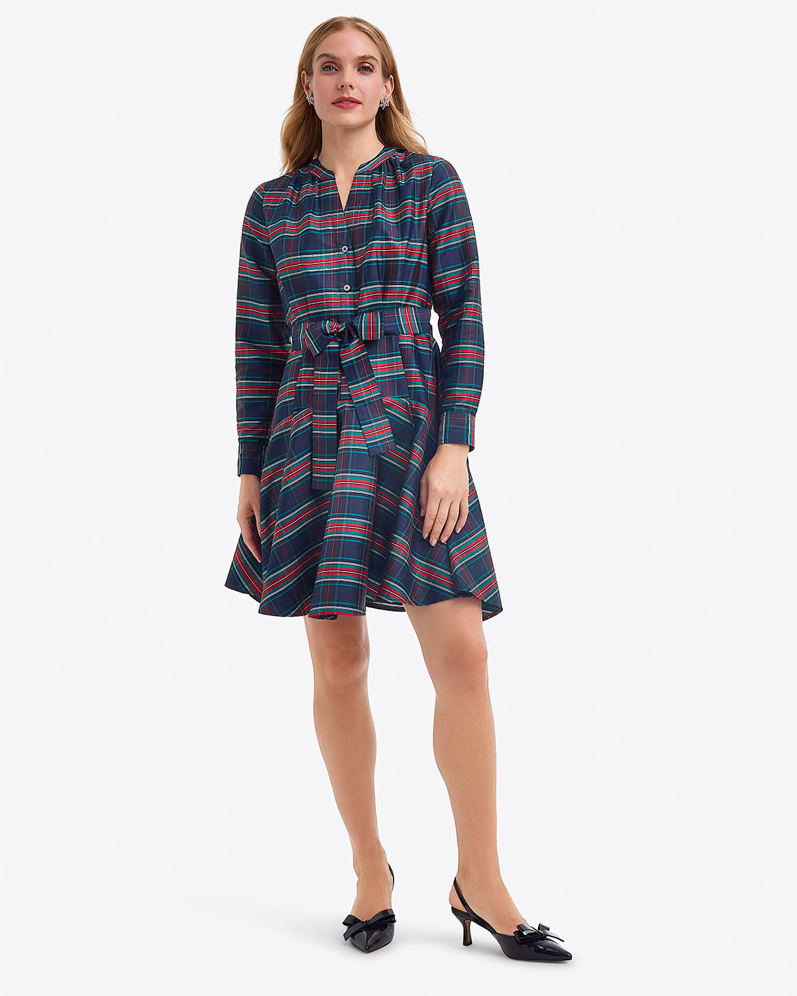 Imogen Mini Shirtdress in Taffeta
