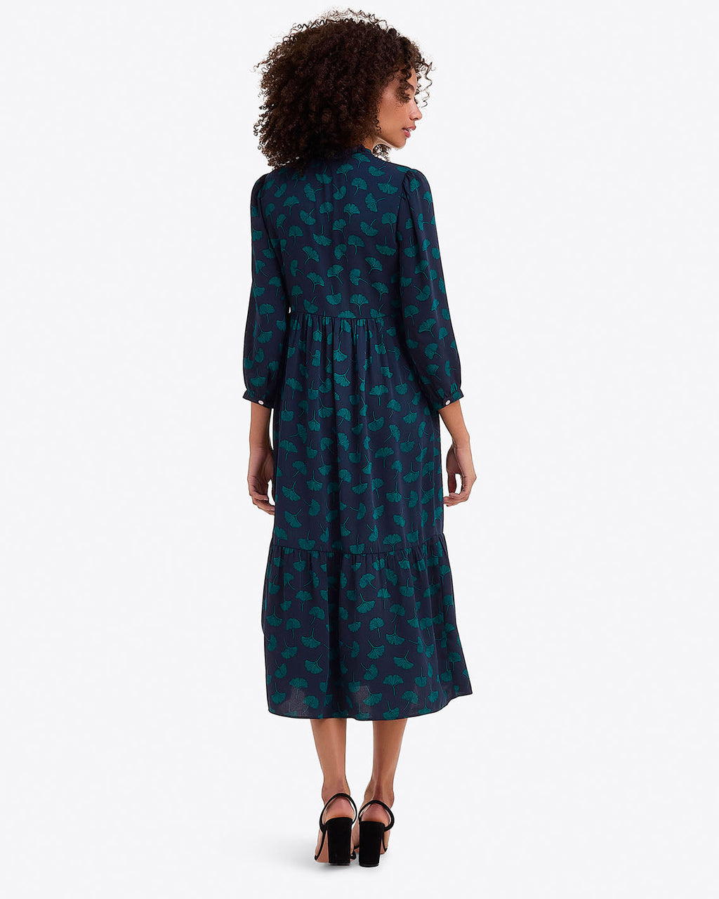 Katie Midi Dress in Ginko Leaf