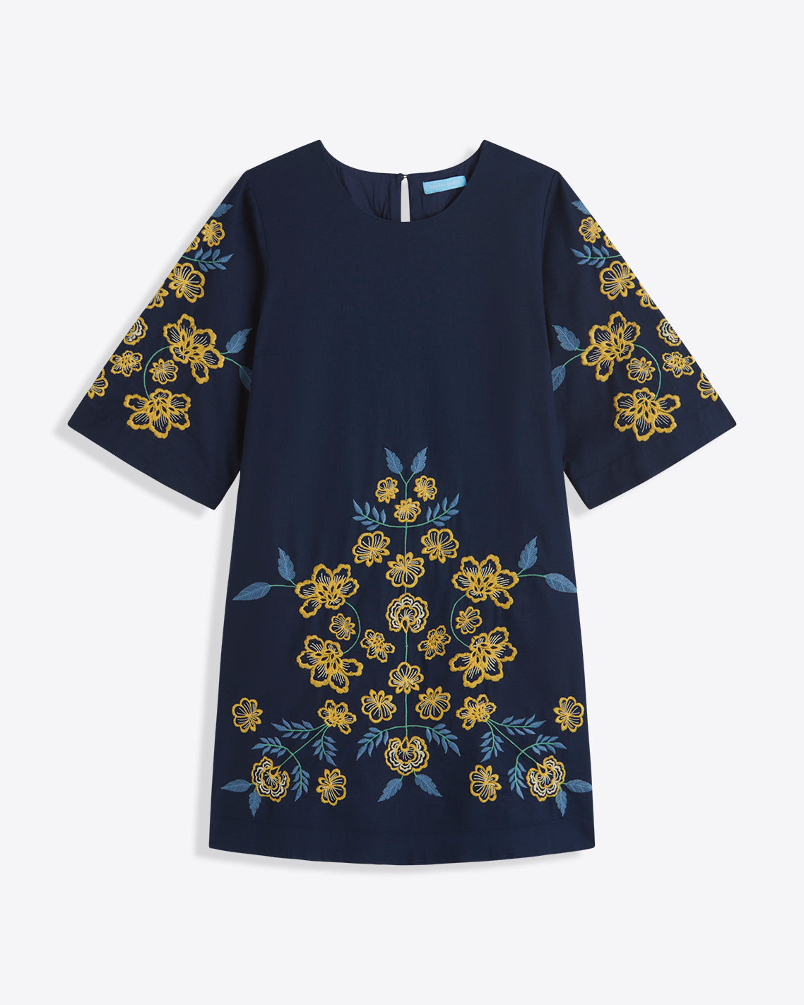 Mallory Embroidered Bell Sleeve Mini Dress