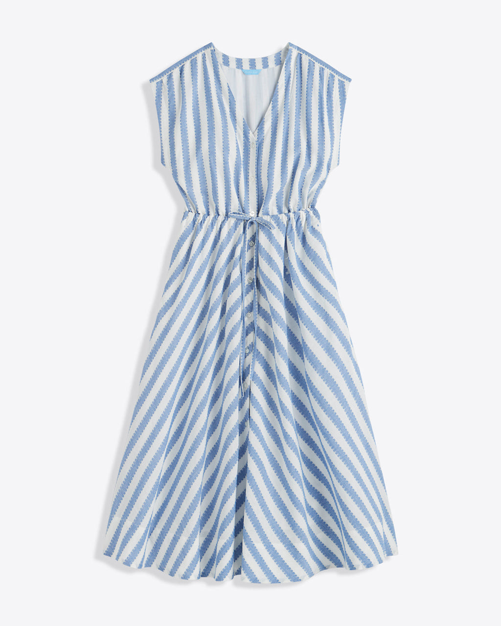 Haven Short Sleeve Midi Shirtdress in Wave Stripe
