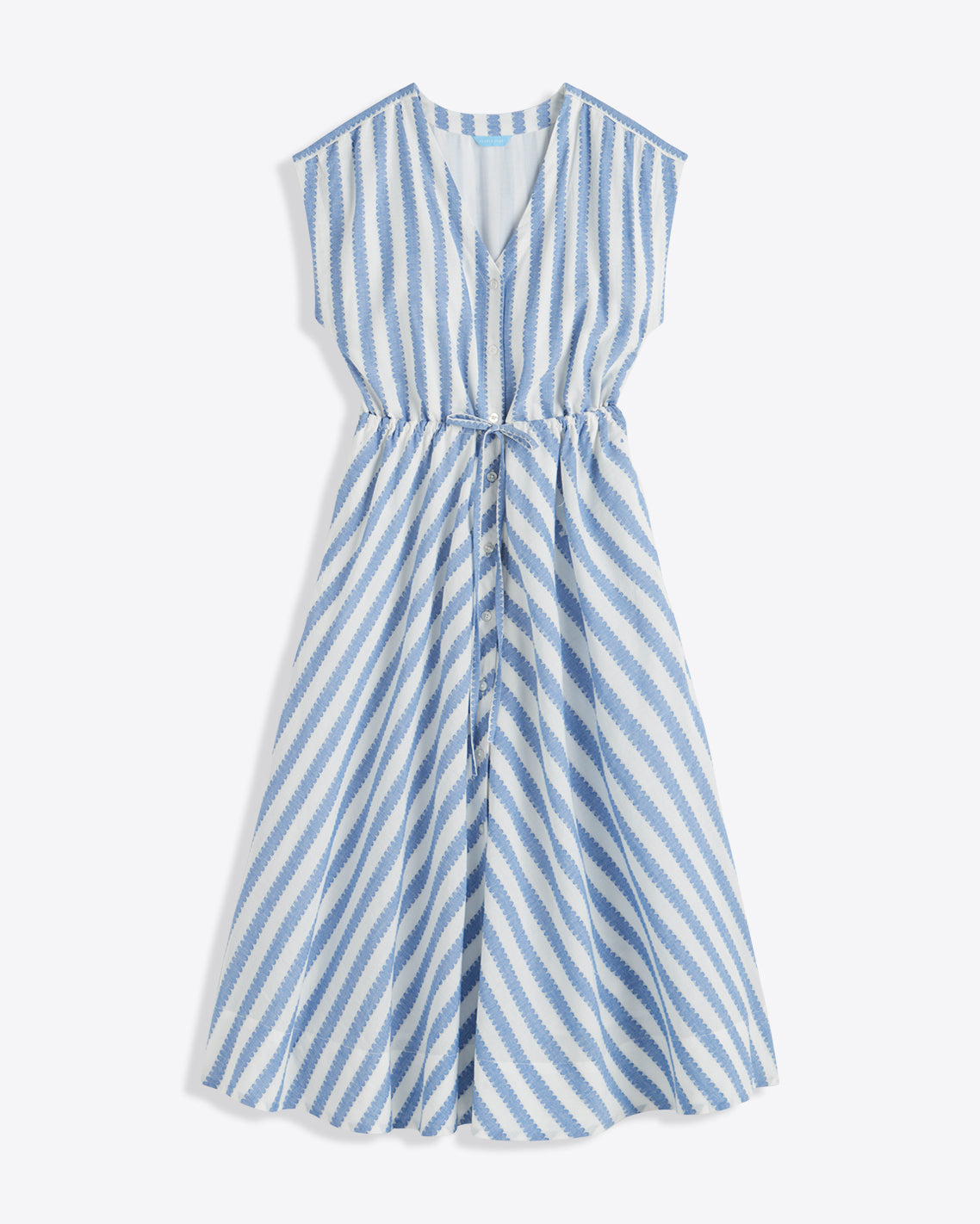 Haven Short Sleeve Midi Shirtdress in Wave Stripe