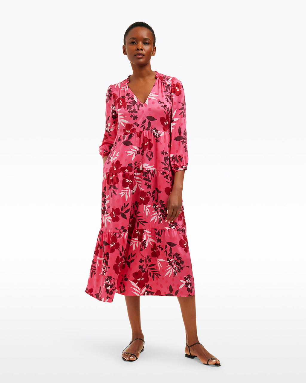 Katie Midi Dress in Spring Floral