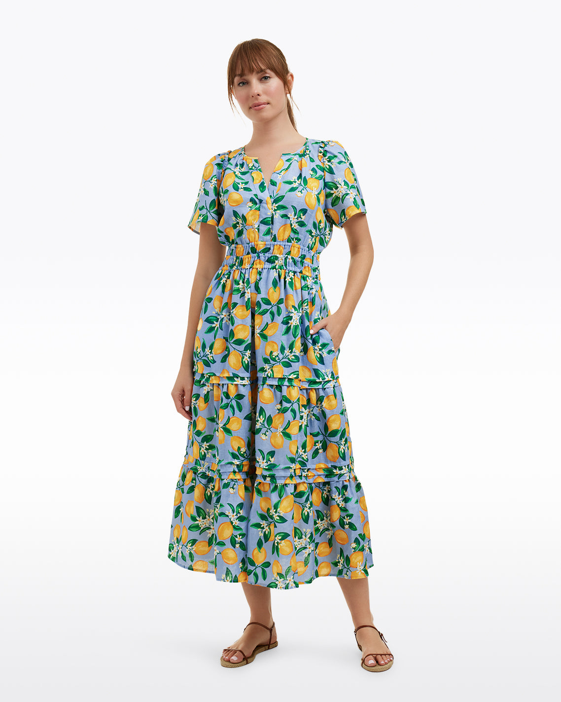 Hollie Midi Dress in Lemon Blossom