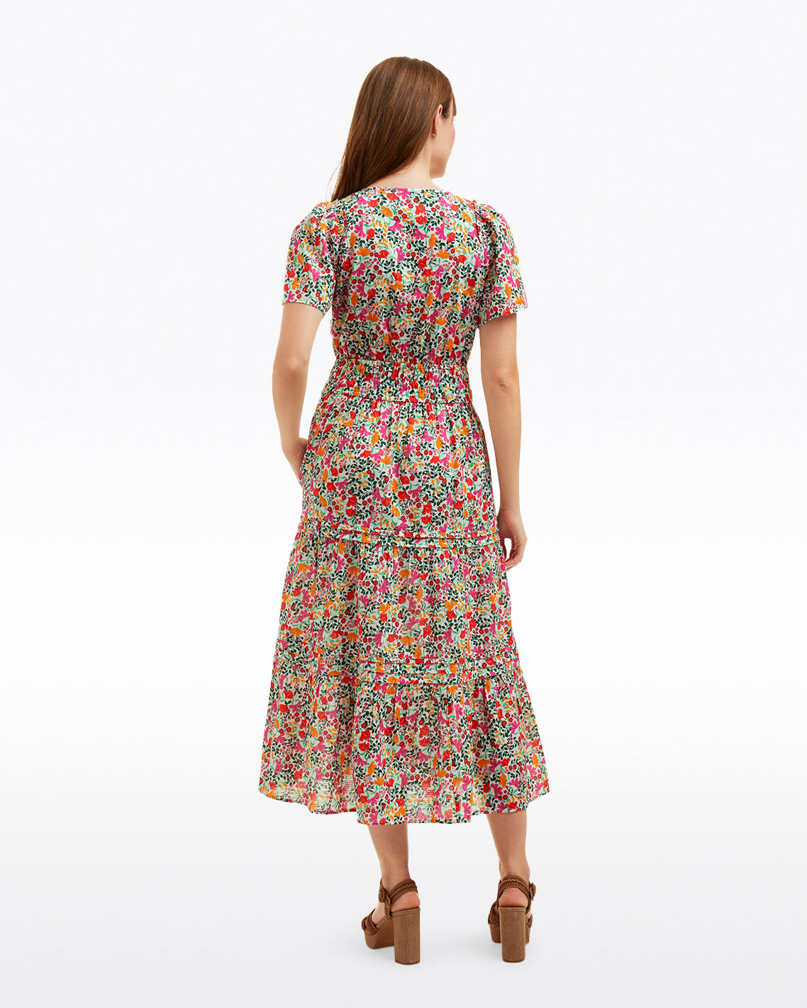 Hollie Midi Dress in Coneflowers